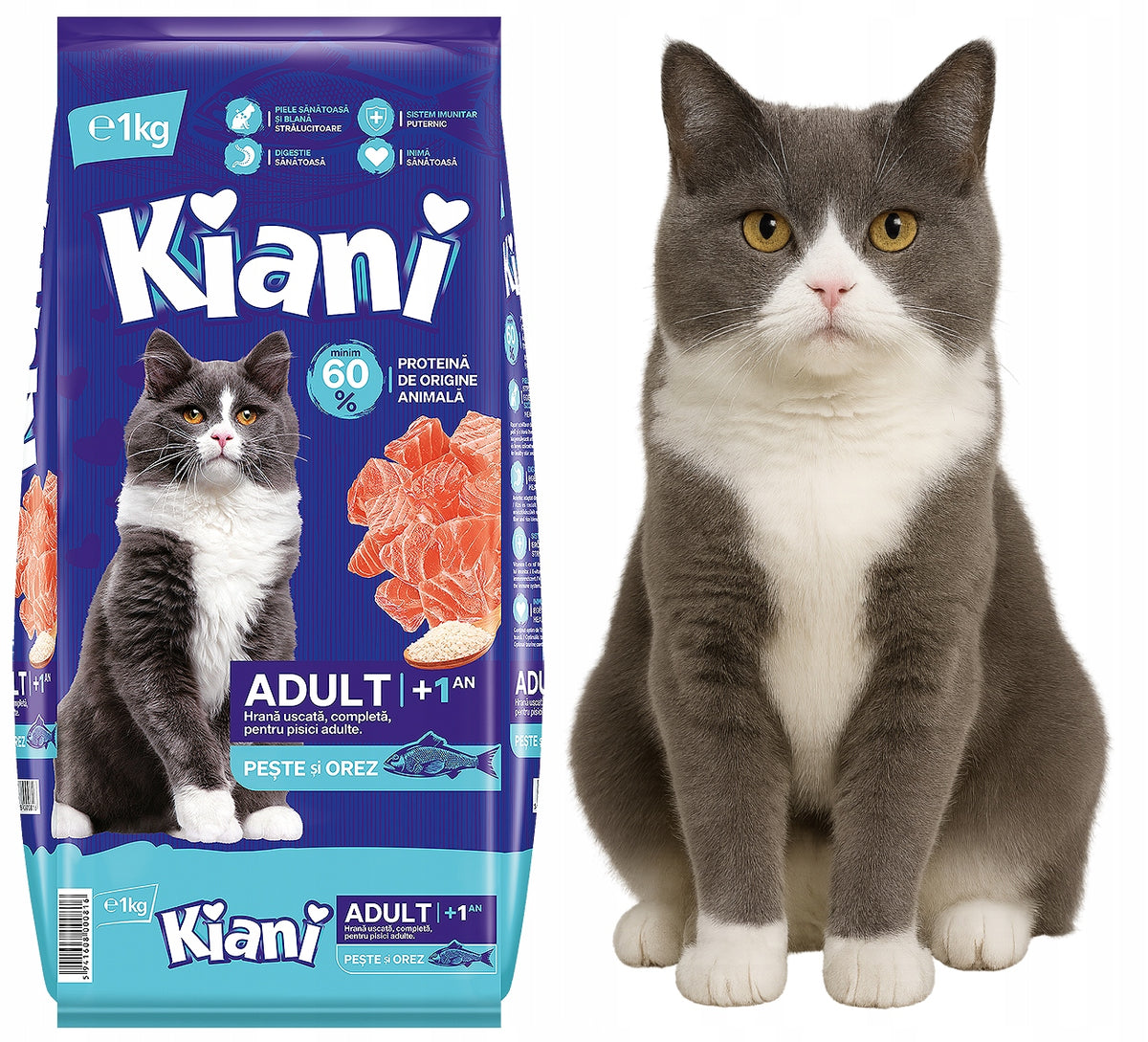 Kiani Cat Food with Fish and Rice 1 kg