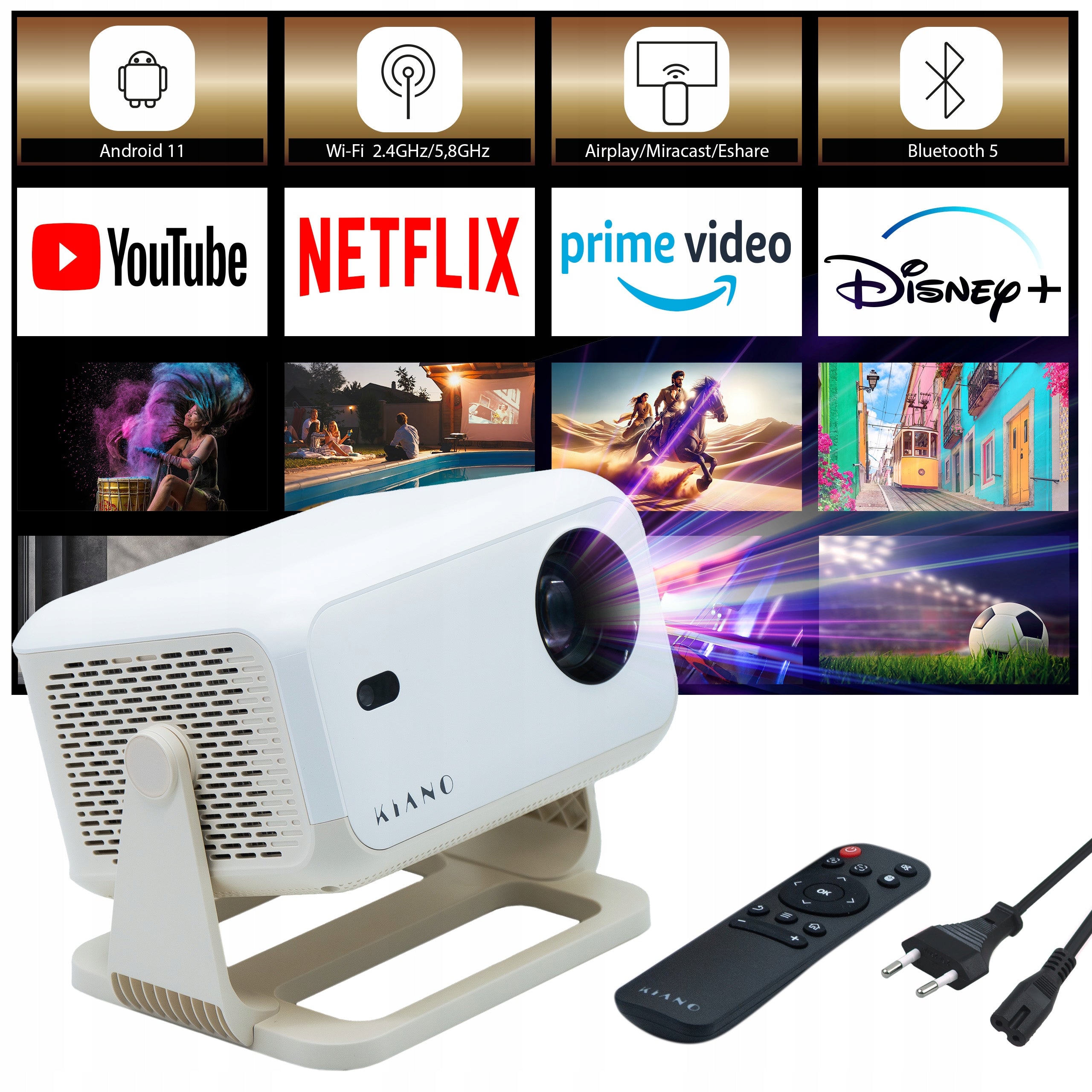 Kiano KVC01 - Smart Projector with Airplay, Miracast and Eshare EAN (GTIN) 5906954767783