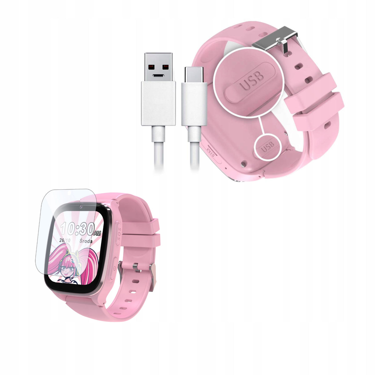 Kiano KW-KP Princess - smartwatch with 4G, SIM and camera for little princess
