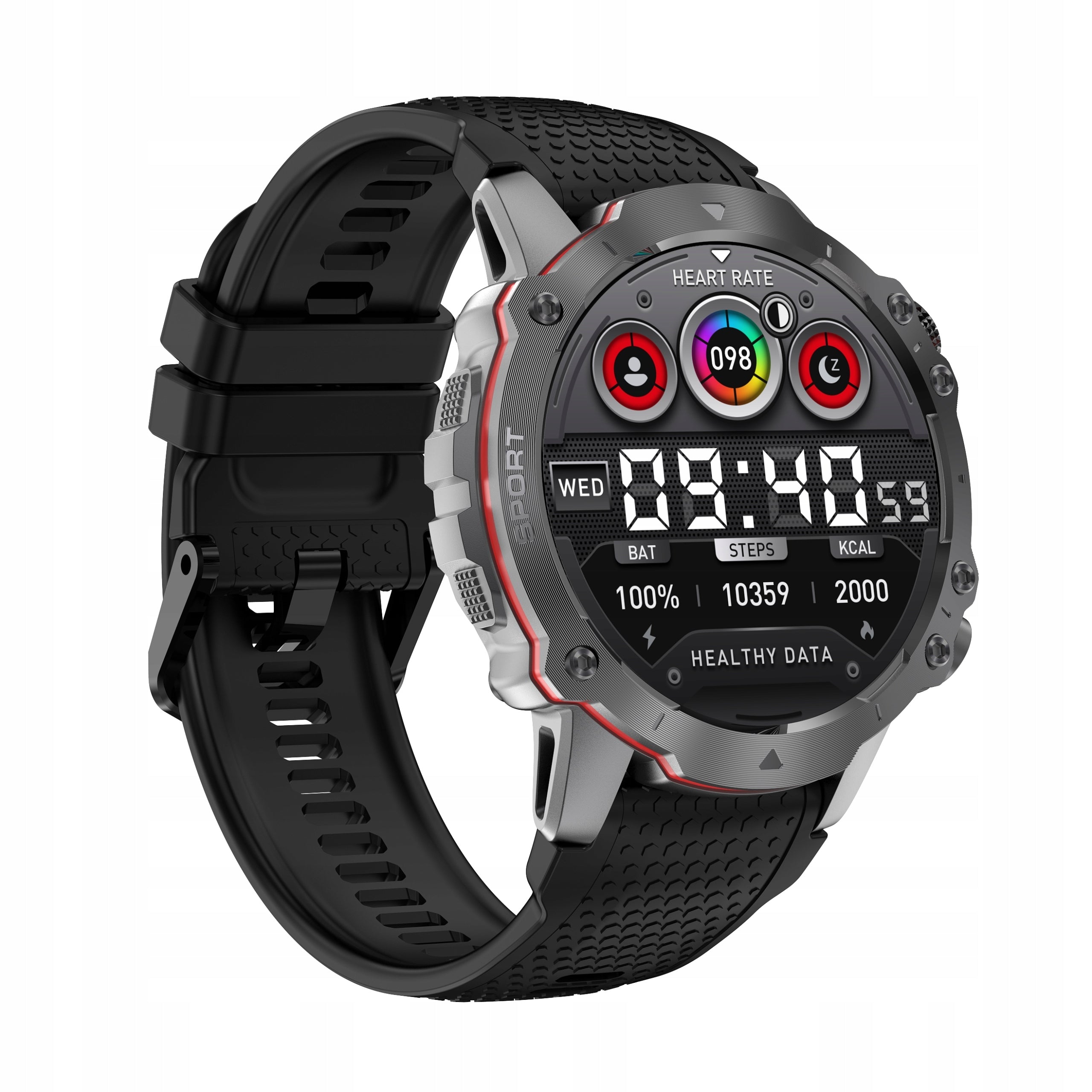 Kiano KW-SB Black - Stylish Black Smartwatch with Extra Strap