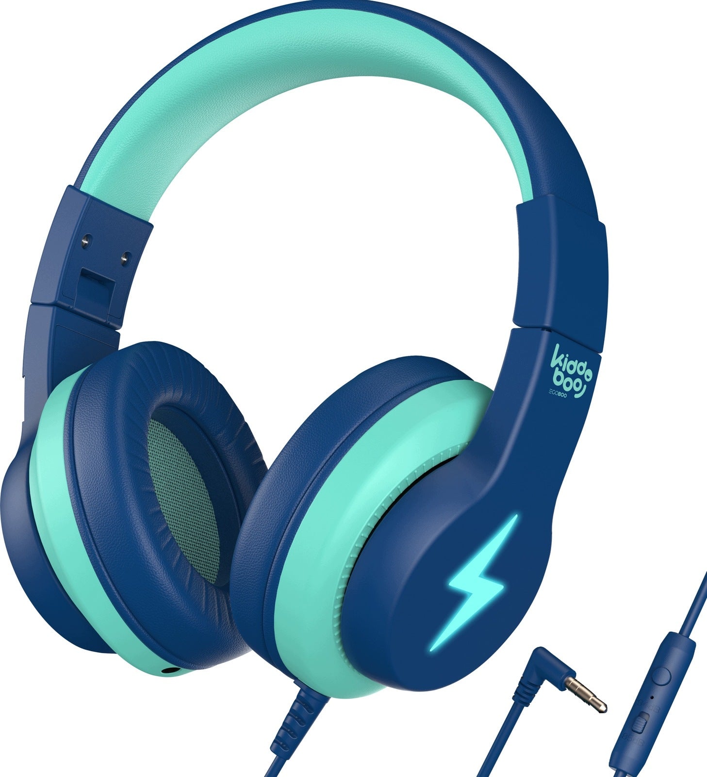 Kiddoboo Wired Headphones for Kids Microphone Volume Limit BL