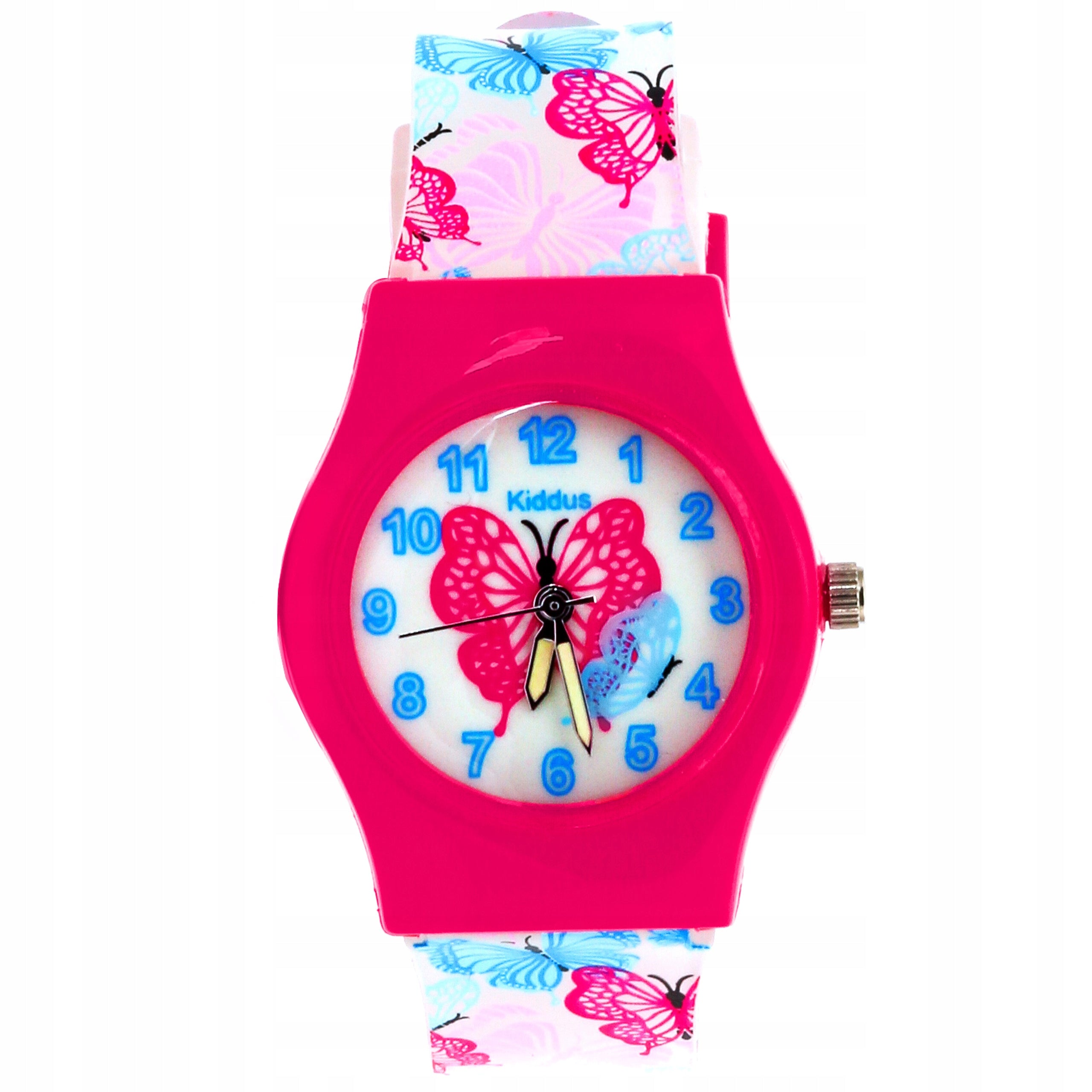 Kiddus Analog Watch for Kids. Glows in the Dark. Butterfly. Brand Kiddus