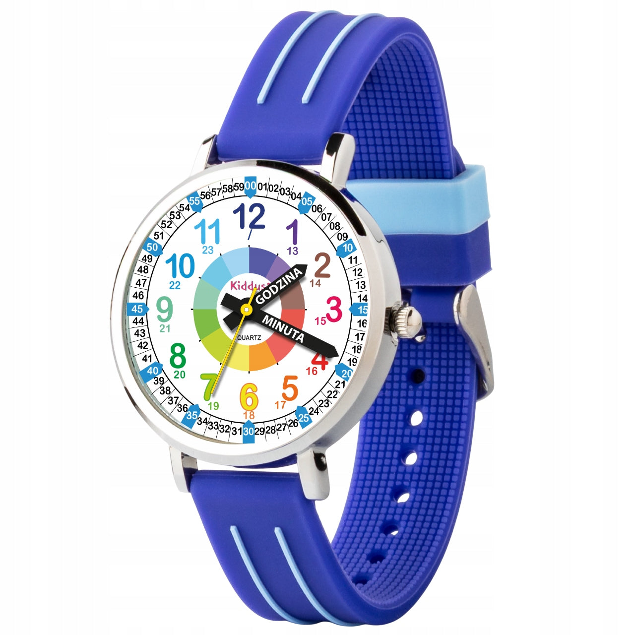 Kiddus Children's Watch Time Teacher Polish Blue