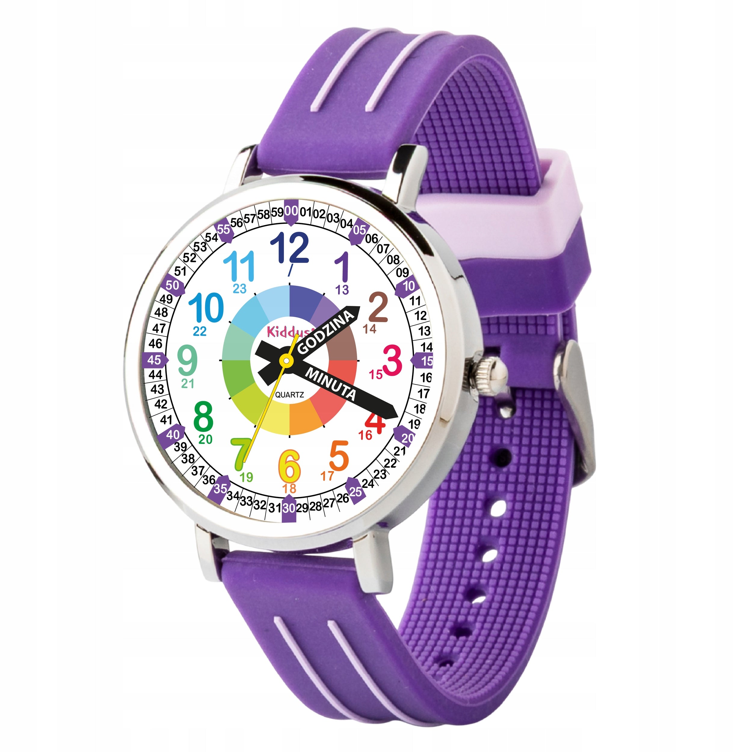Kiddus Children's Watch Time Teacher Polish Purple