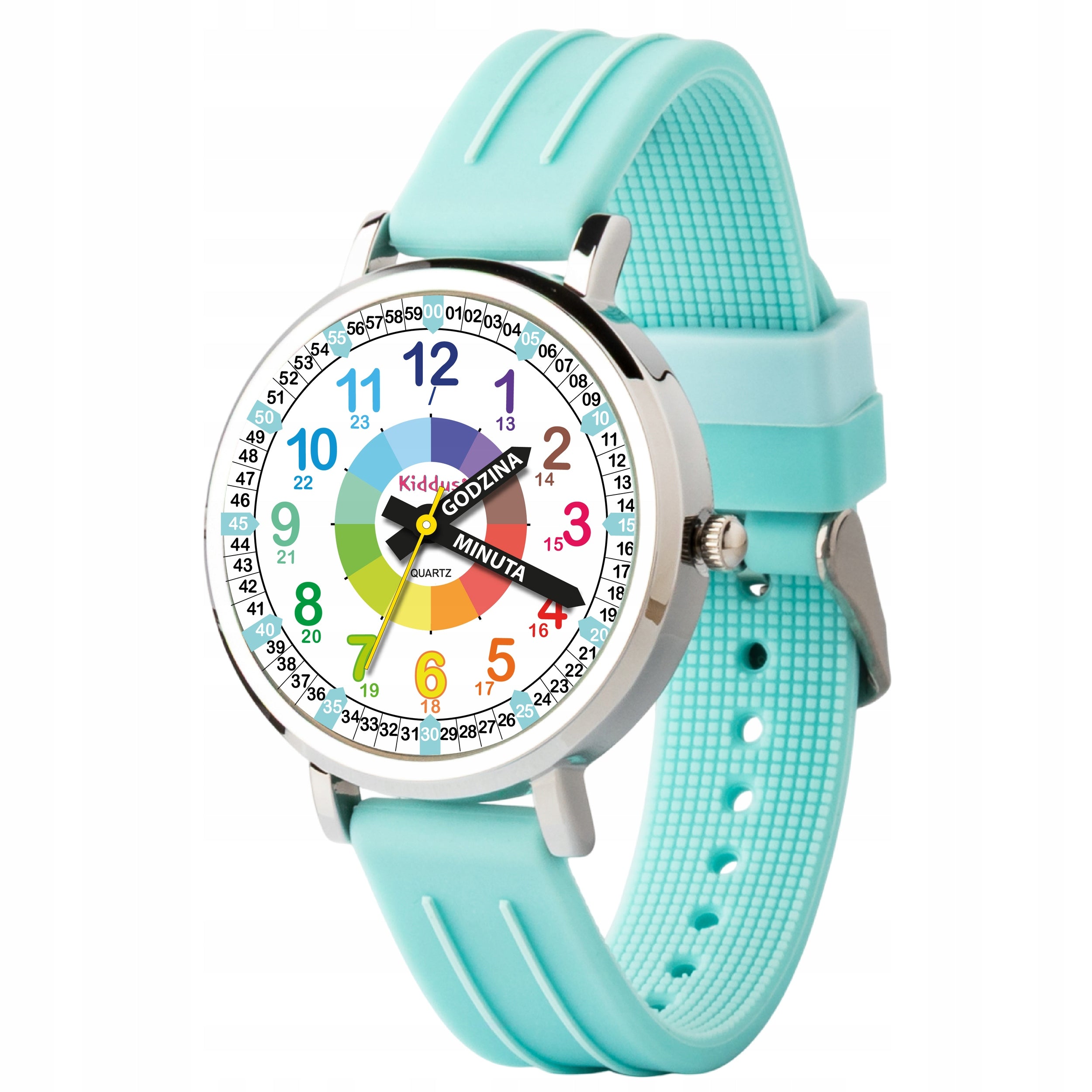 Kiddus Children's Watch Time Teacher Polish Turquoise