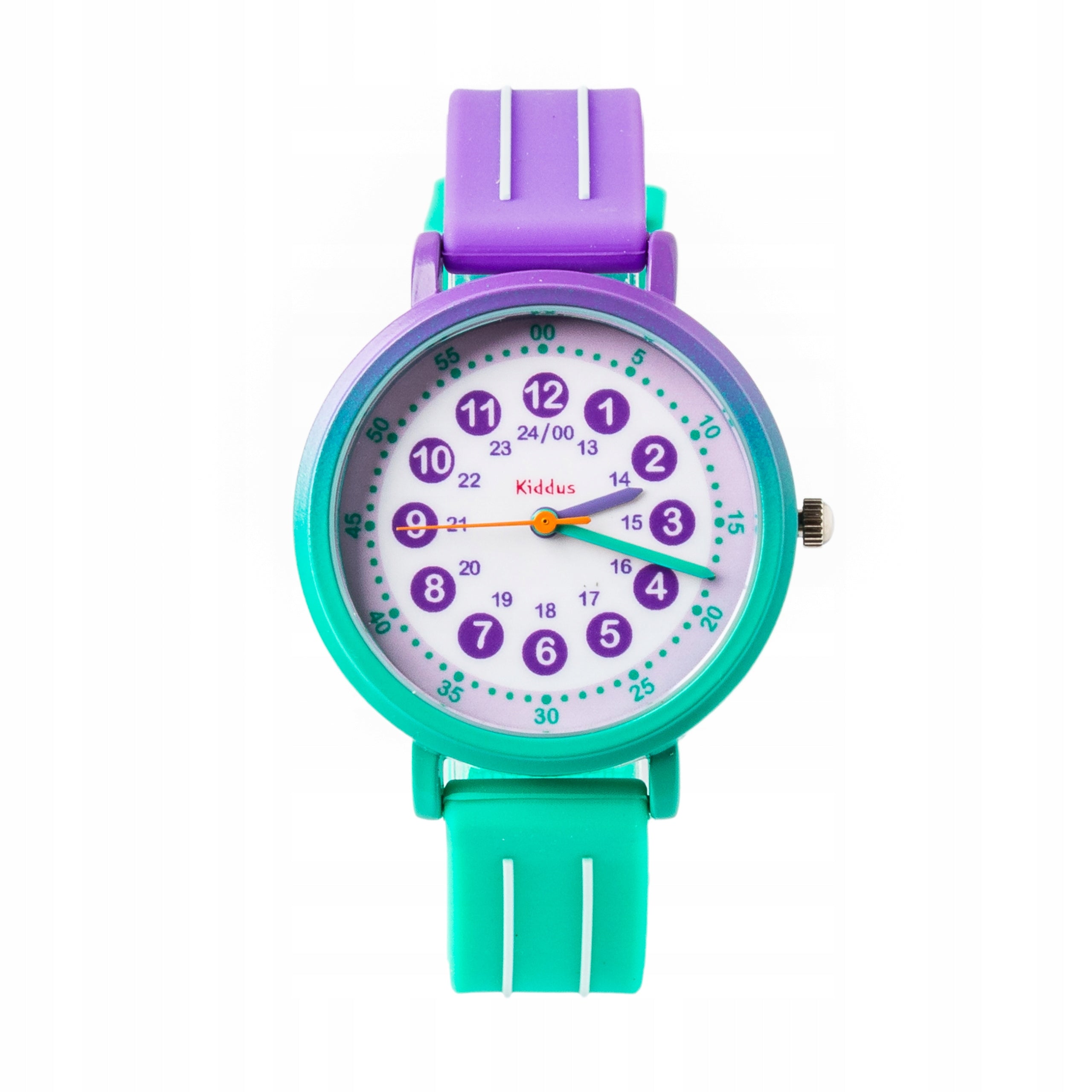 Kiddus children's watch Time Teacher Gradient Purple Green Packaging status original