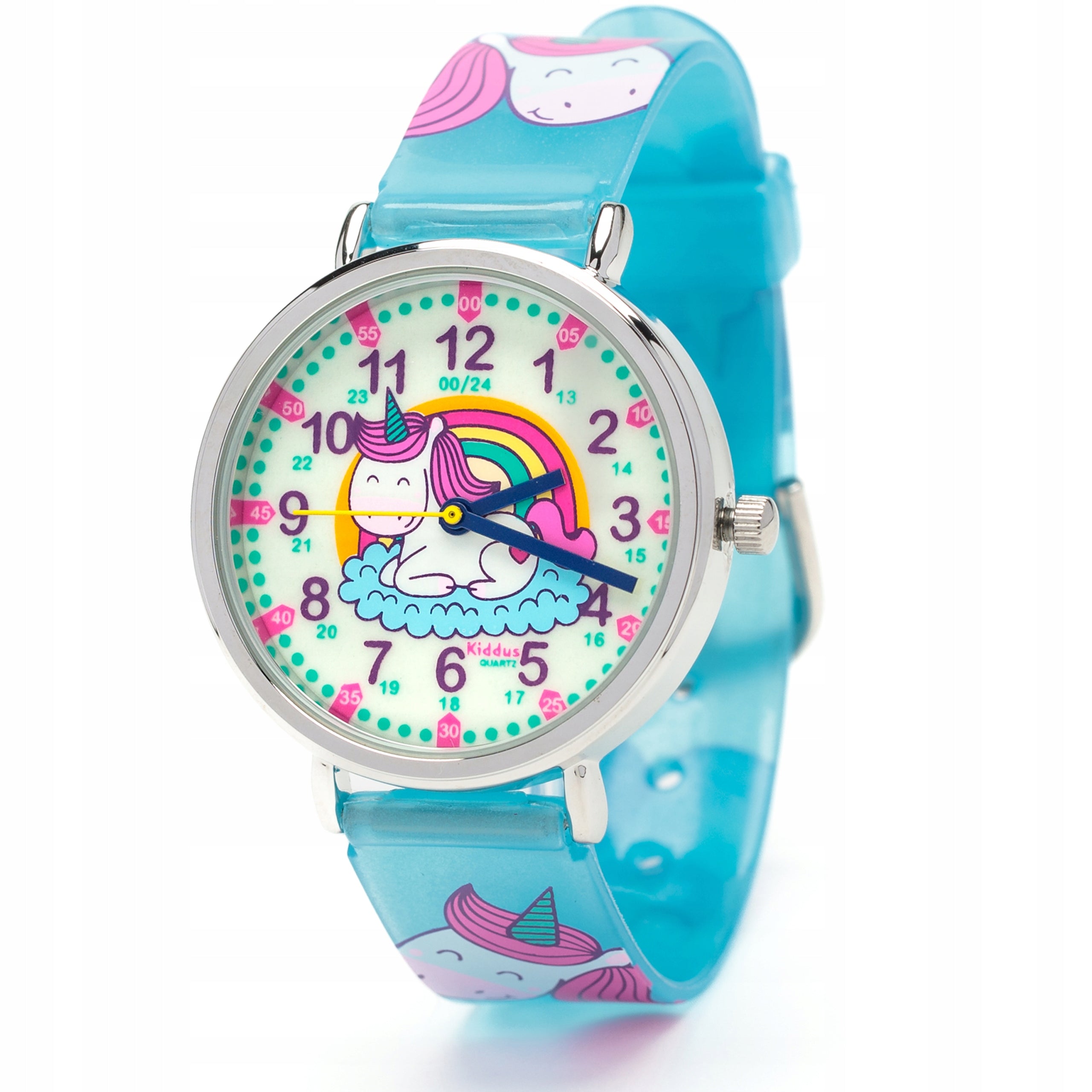 Kiddus children's watch Time Teacher Happy Unicorn Fluor