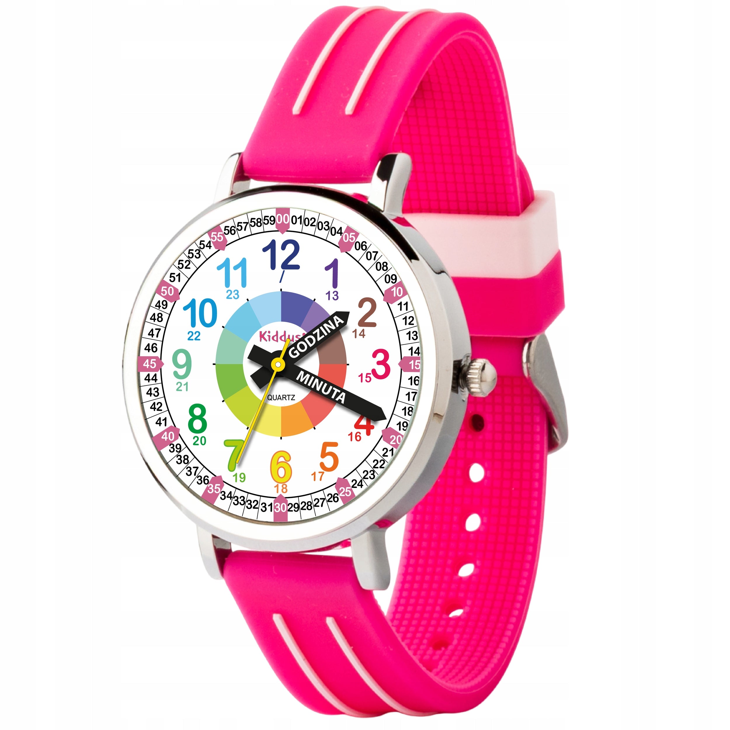Kiddus children's watch Time Teacher Polish Pink