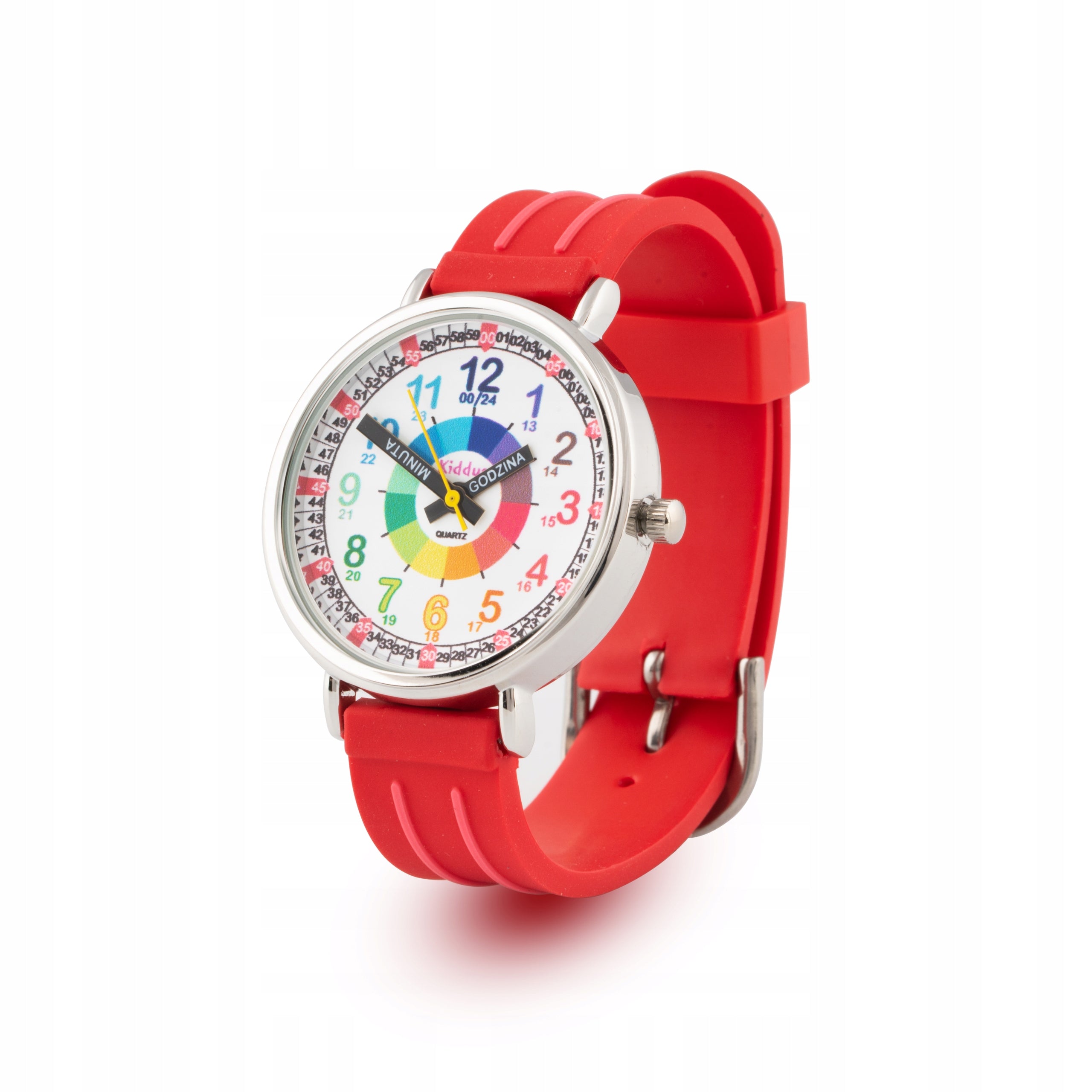 Kiddus children's watch Time Teacher Polish Red 2140