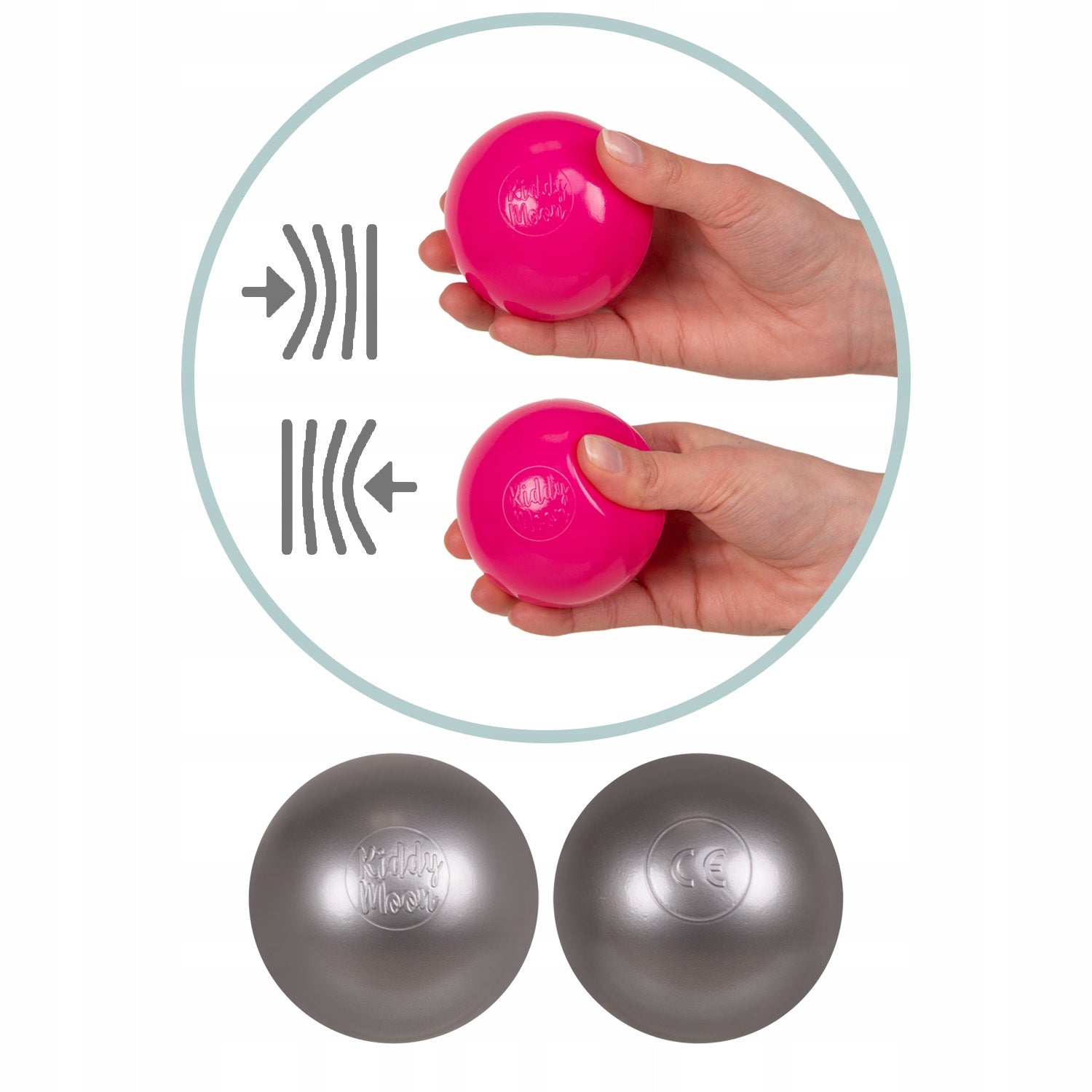 KiddyMoon Dry Pool Square 300 Balls Product height 30 cm