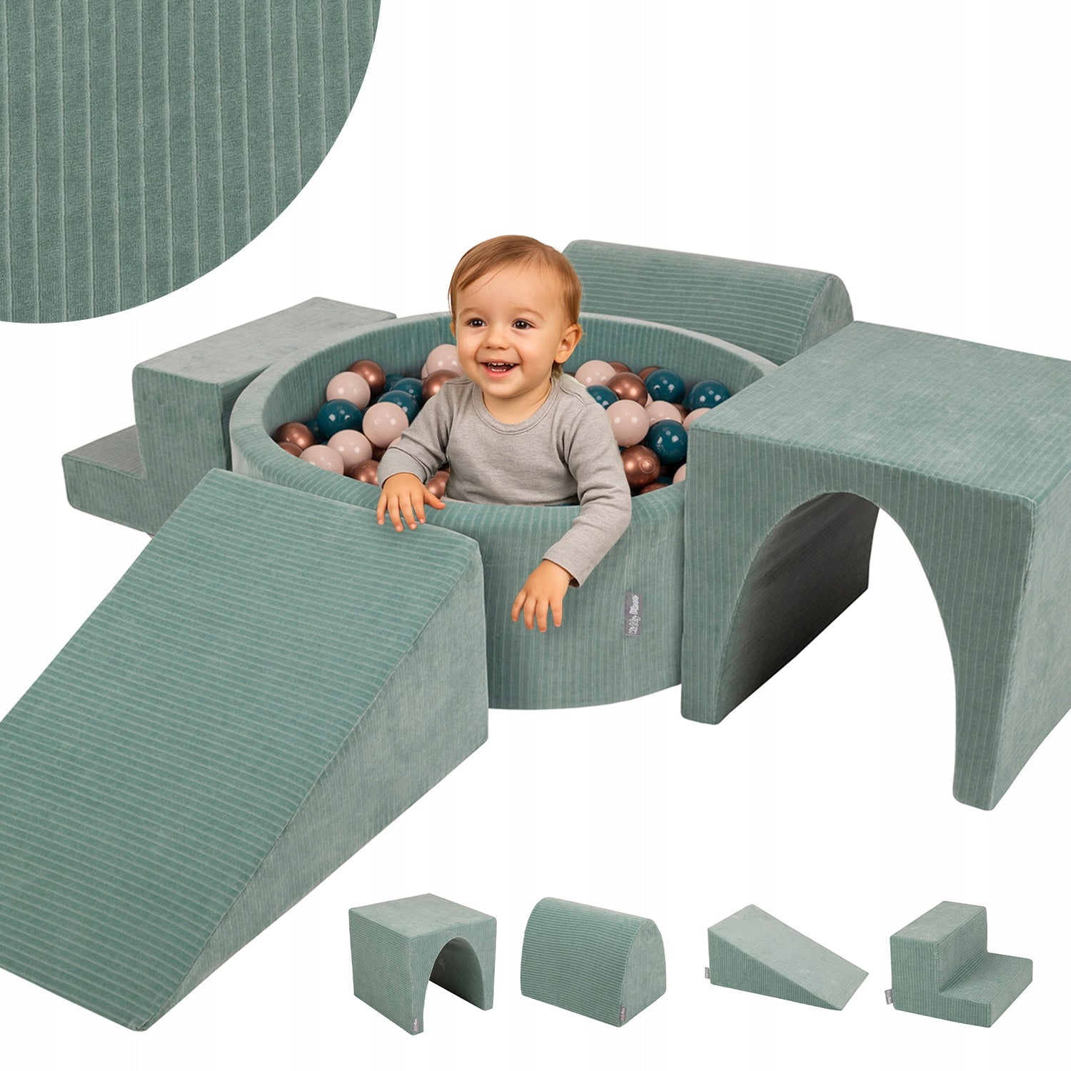KiddyMoon Foam square toys Corduroy 200 balls PPZP-OK30VS-125