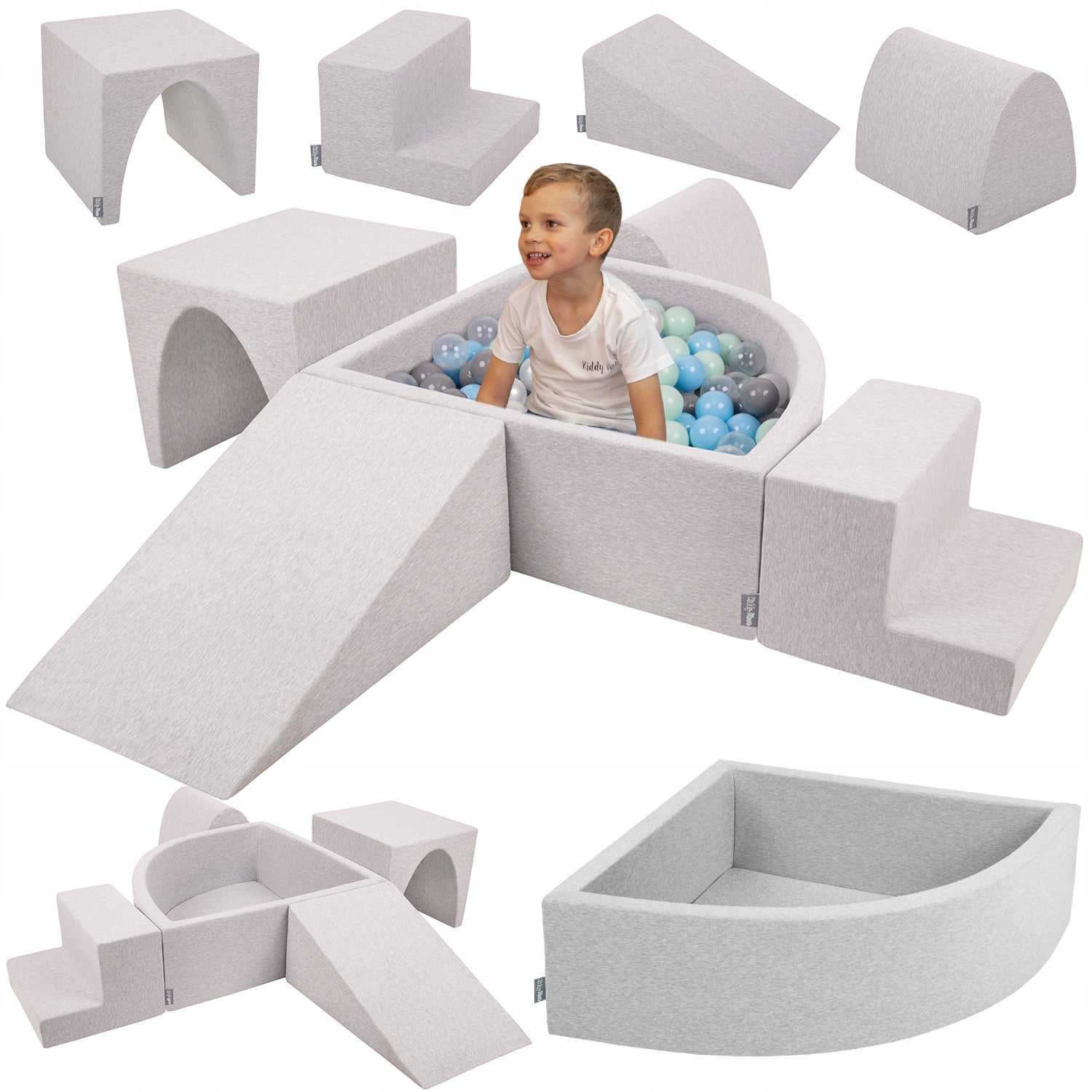 KiddyMoon Foam square toys DRY POOL 300 balls PPZP-TR30D-125