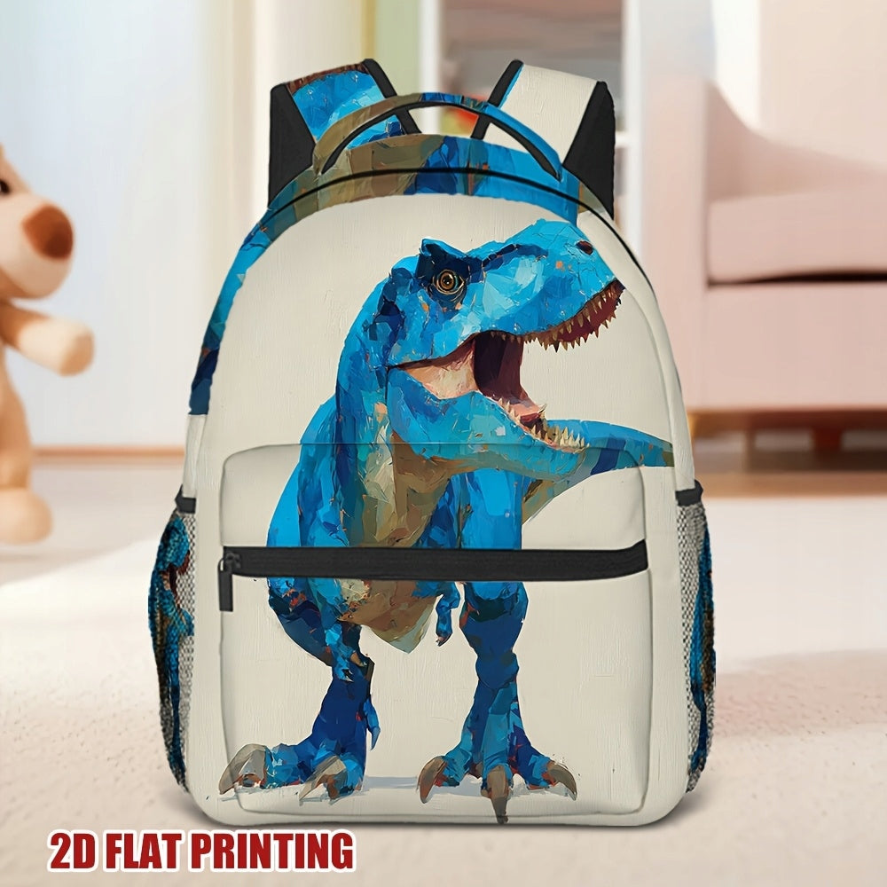 Kids Blue Dinosaur Print School Work Travel Backpack