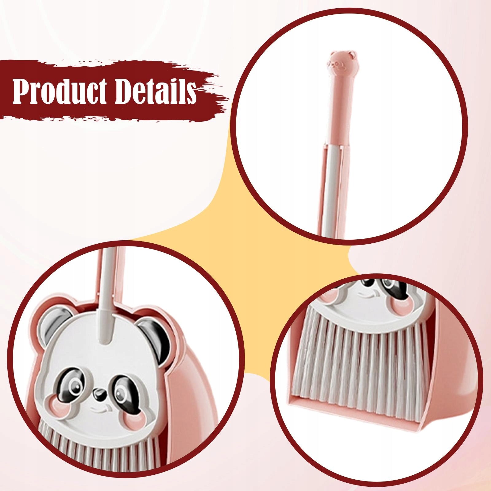 Kids Broom Dustpan Set House Cleaning Children Sweeping House Cleaning Pink Packaging status original