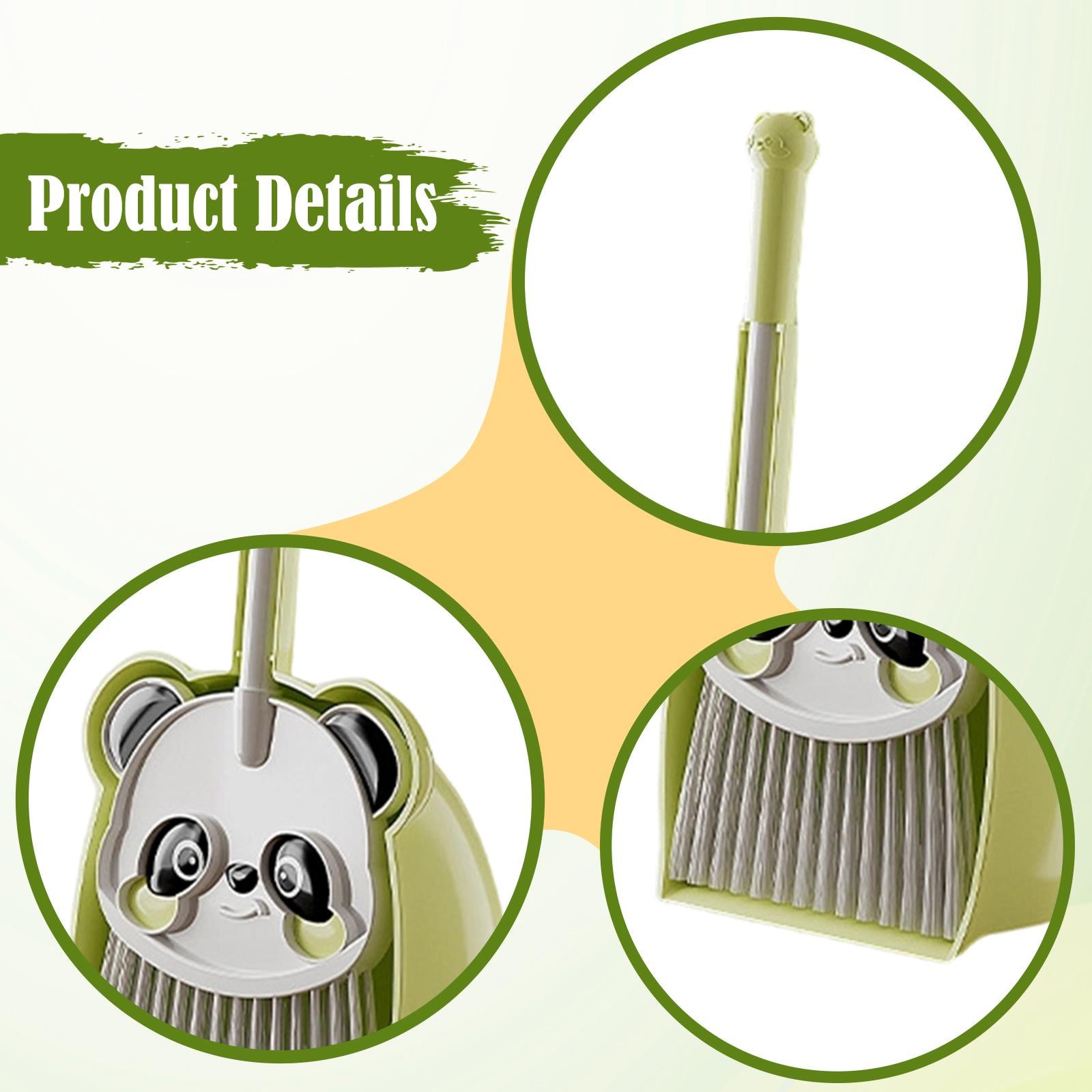 Kids Broom Dustpan Set House Cleaning Children Sweeping House Green Brand no brand