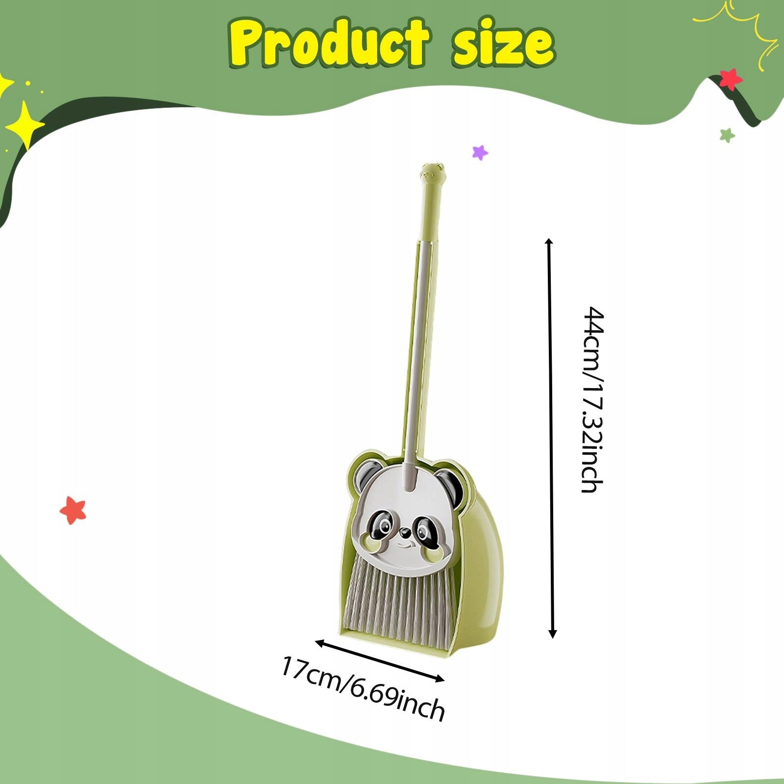 Kids Broom Dustpan Set House Cleaning Children Sweeping House Green Packaging status original