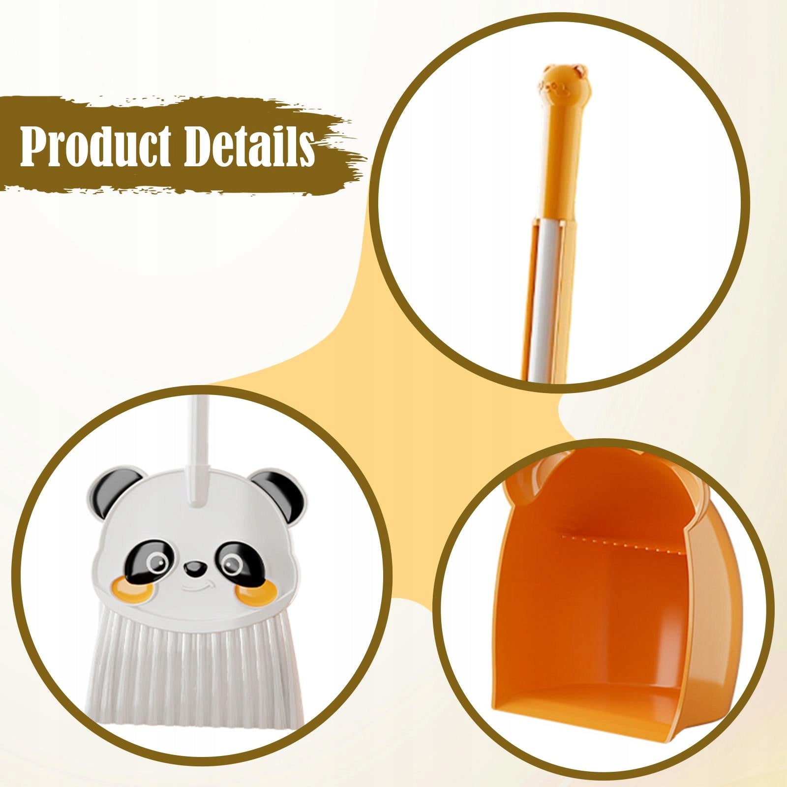 Kids Broom Dustpan Set House Cleaning Children Sweeping House Yellow Brand no brand