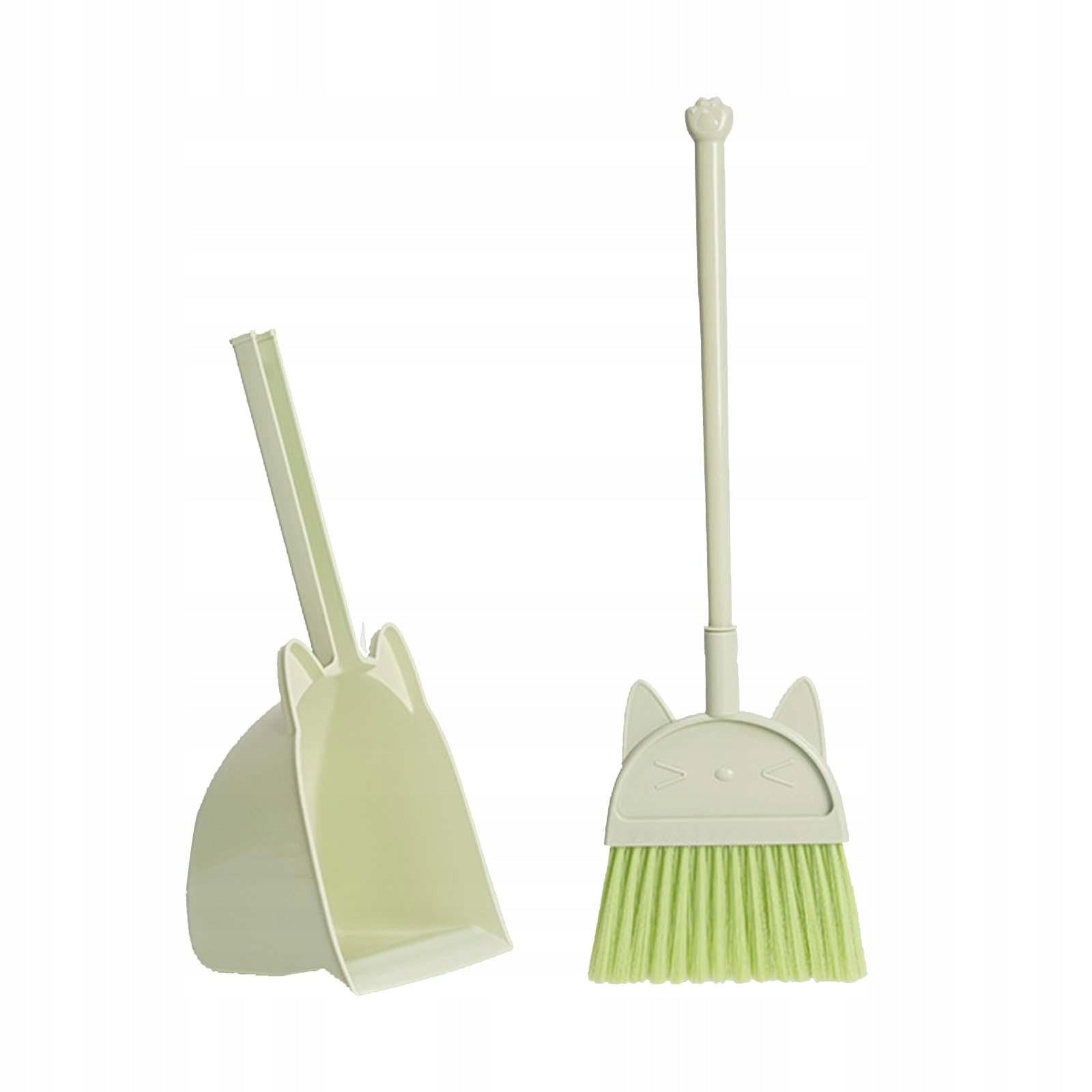 Kids Broom Dustpan Set Housekeeping Play Set Children Sweeping House Green Brand no brand