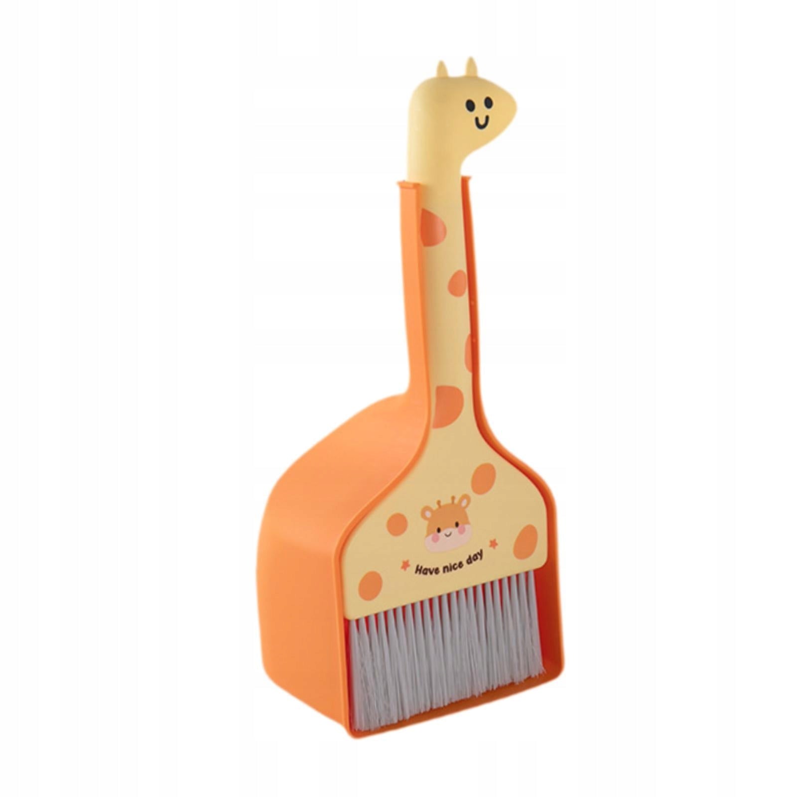 Kids Broom and Dustpan Set Cute Household Mini Broom Dustpan Orange Brand no brand