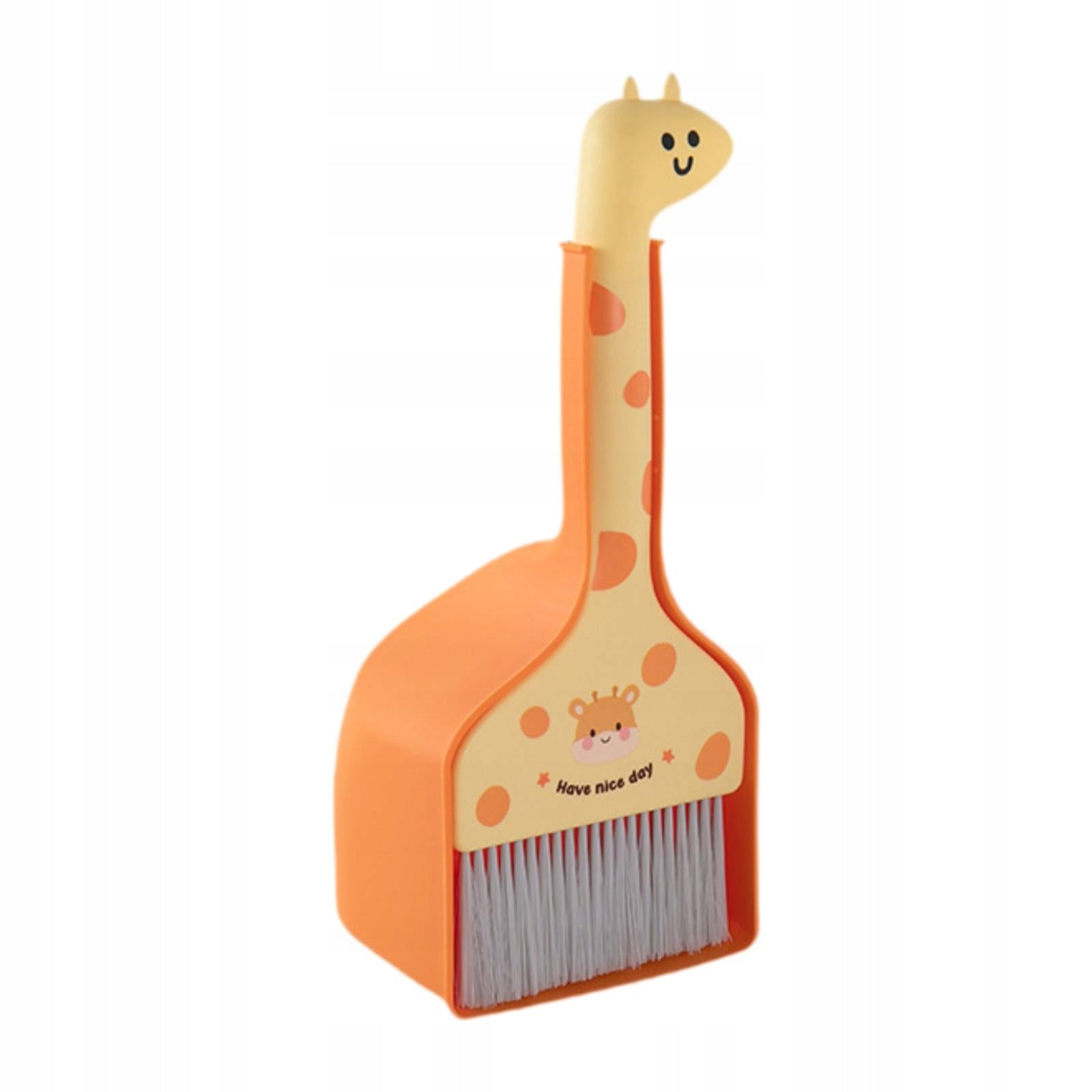 Kids Broom and Dustpan Set Cute Household Mini Broom Dustpan Orange