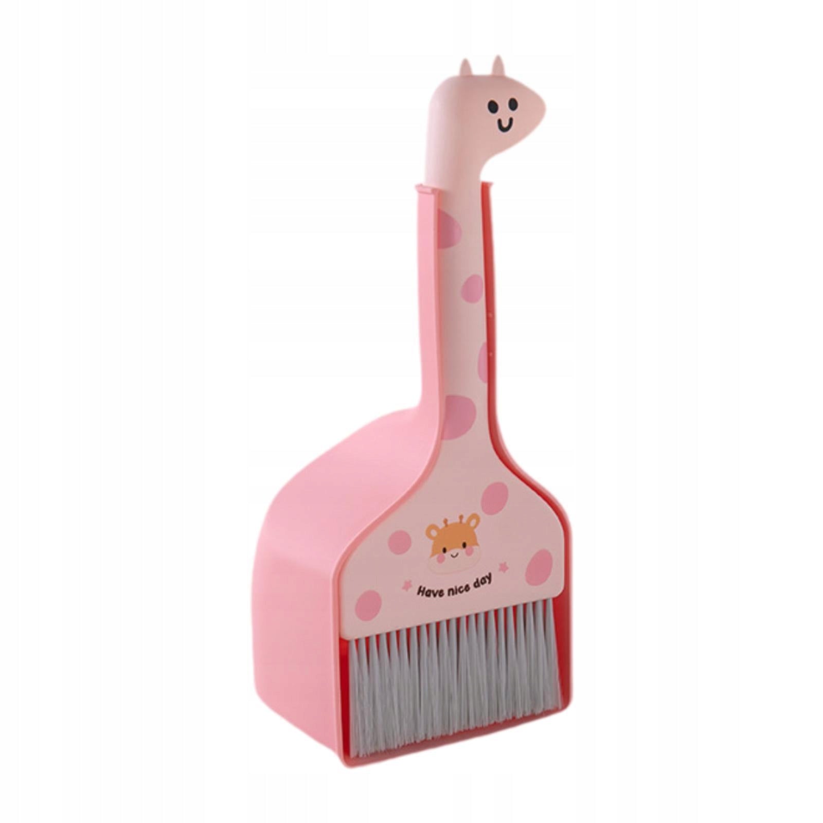 Kids Broom and Dustpan Set Household Mini Broom Dustpan for Girls Pink Packaging status original
