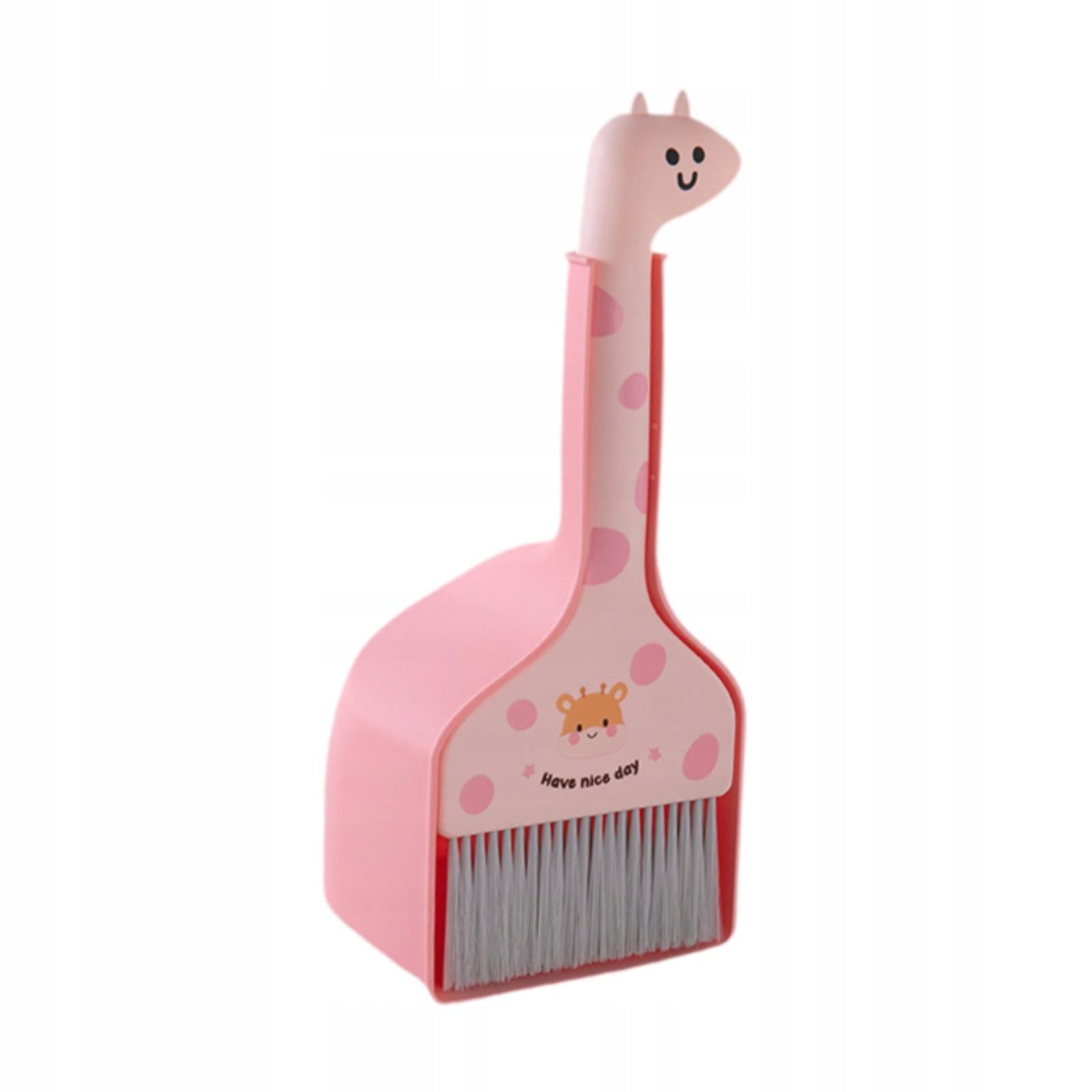 Kids Broom and Dustpan Set Household Mini Broom Dustpan for Girls Pink