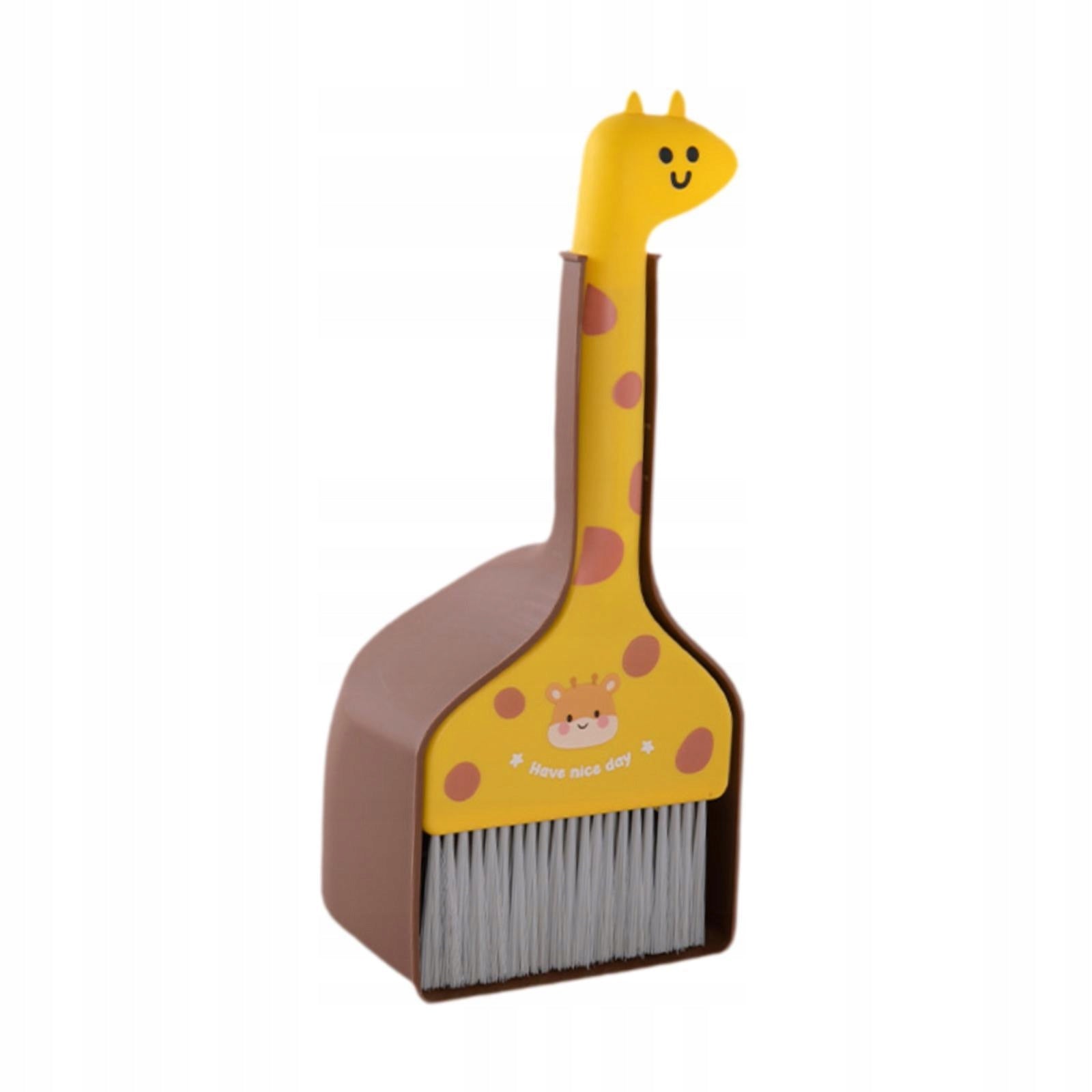 Kids Broom and Dustpan Set Mini Broom with Dustpan for Girls Boys Brown