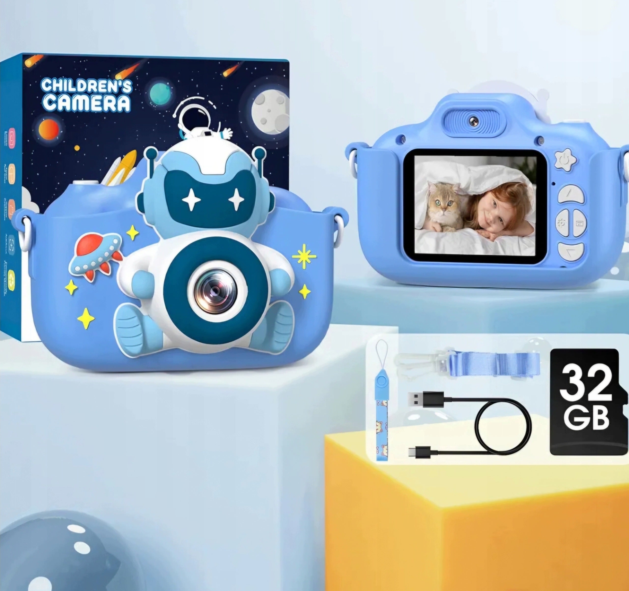 Kids Camera HD 1080P with Selfie Camera 32GB Blue Manufacturer code Aparat fotograficzny dla dzieci HD 1080P