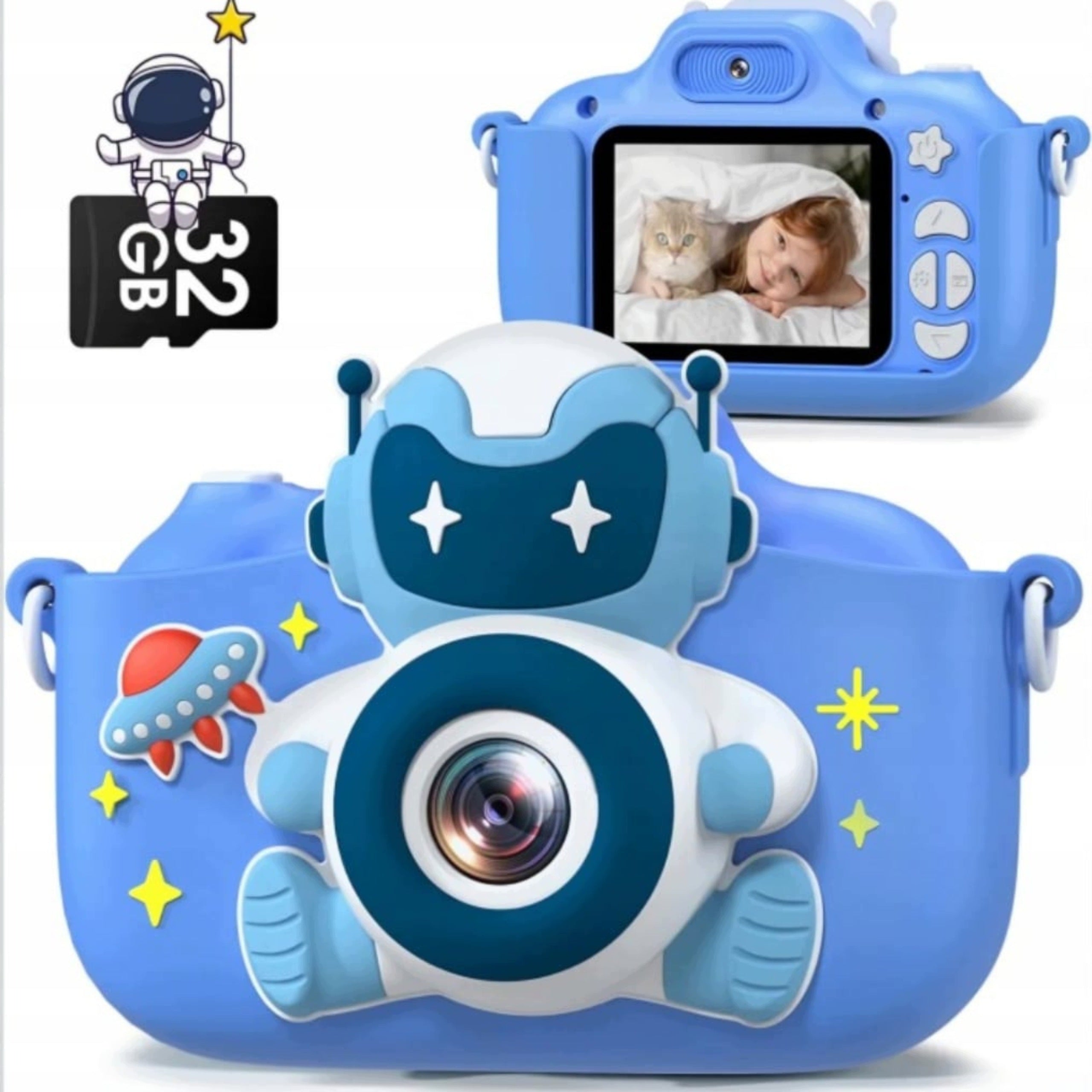 Kids Camera HD 1080P with Selfie Camera 32GB Blue