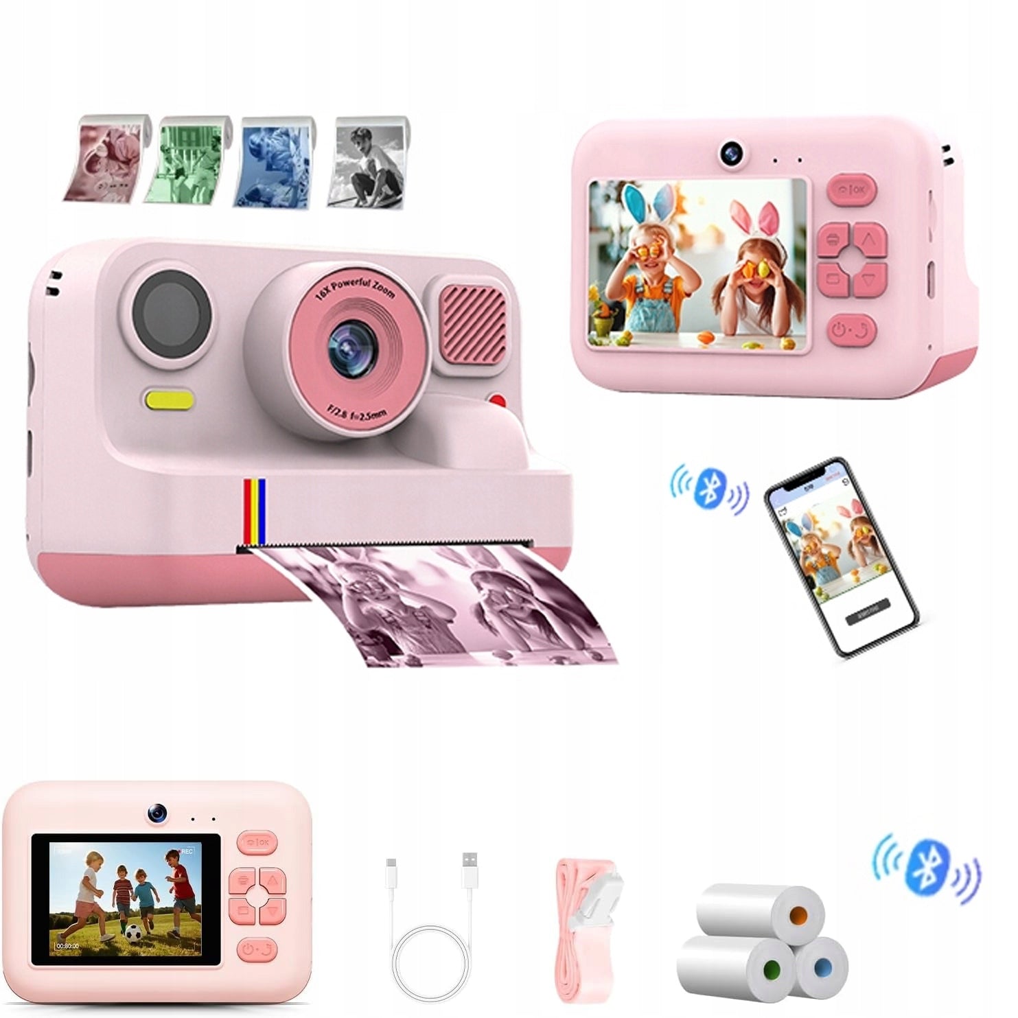 Kids Camera Instant Bluetooth Printing Selfie Games Packaging status original