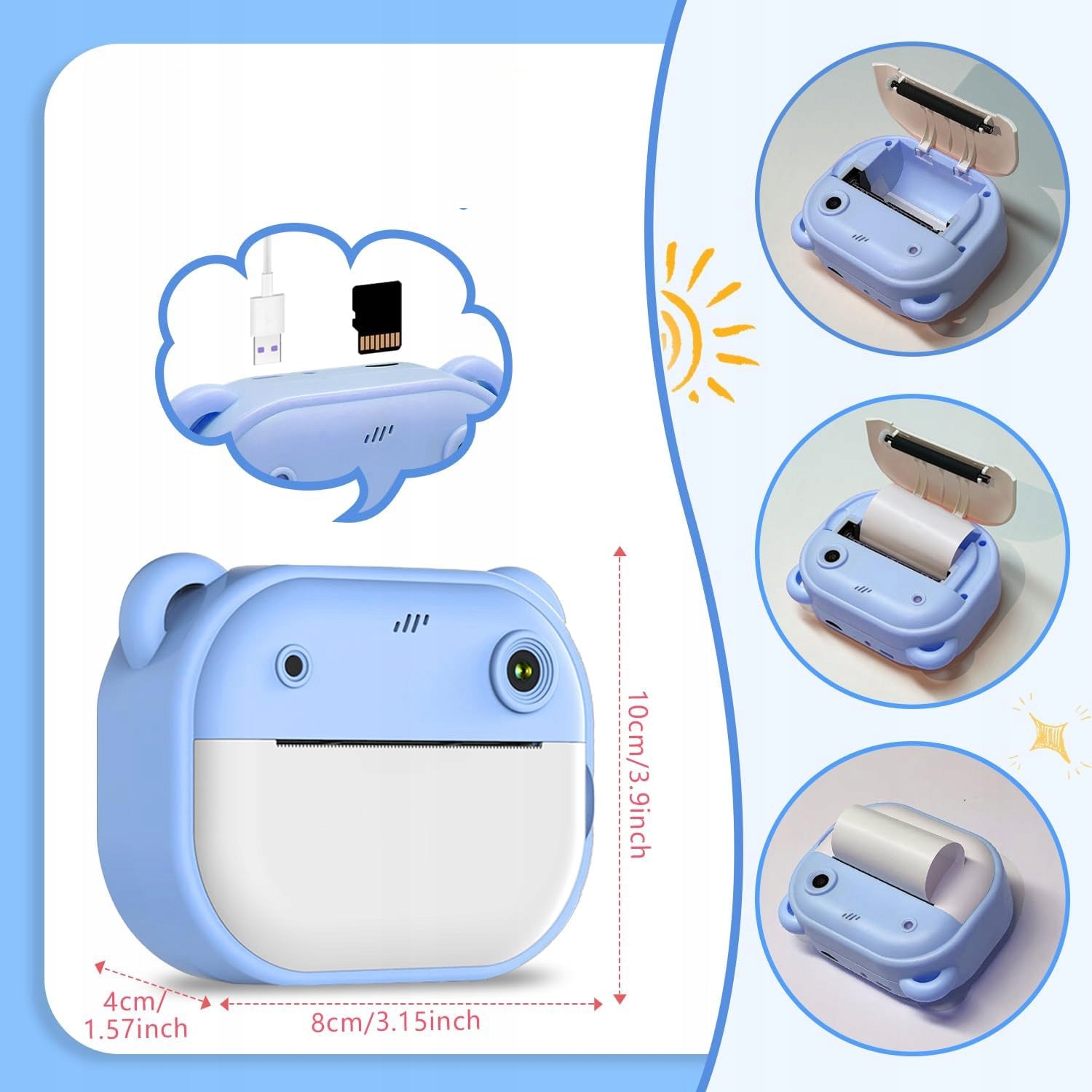Kids Camera Instant Printing HD Camera 32GB MP3 Games USB-C Manufacturer code 4OXT08K0170B120C5XOG2S32F