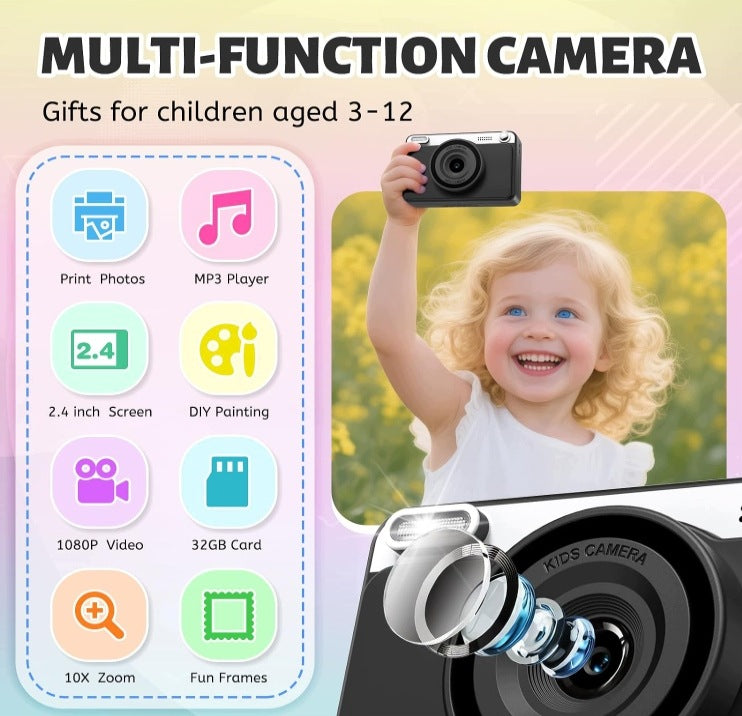 Kids Camera for Instant Prints, 1080P , 32GB Packaging status original