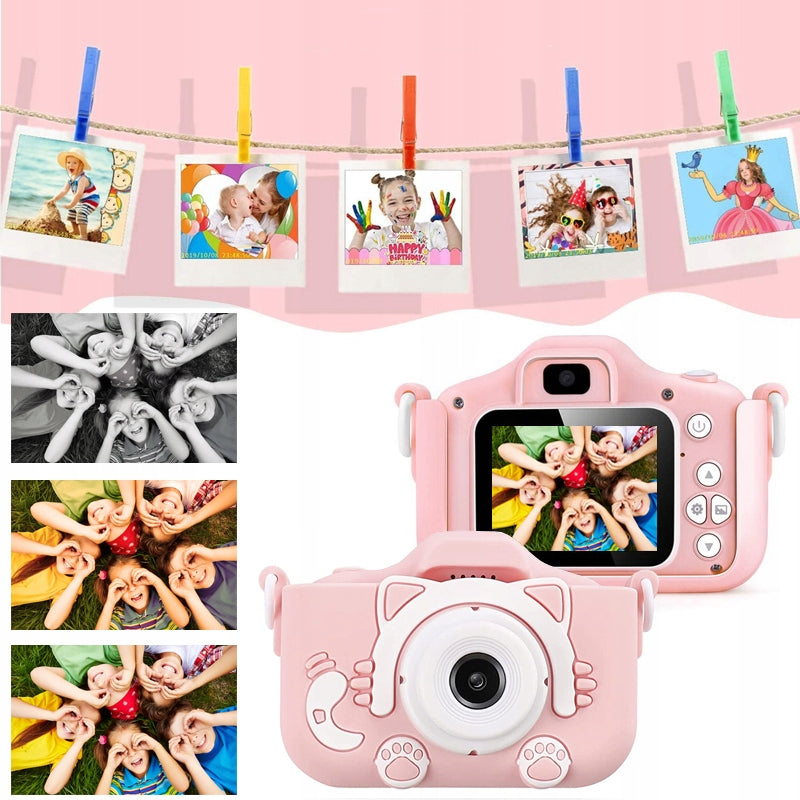 Kids Digital Camera Game CAT KITTEN Pink 40Mpx HD + 32GB Card EAN (GTIN) 5906961934697