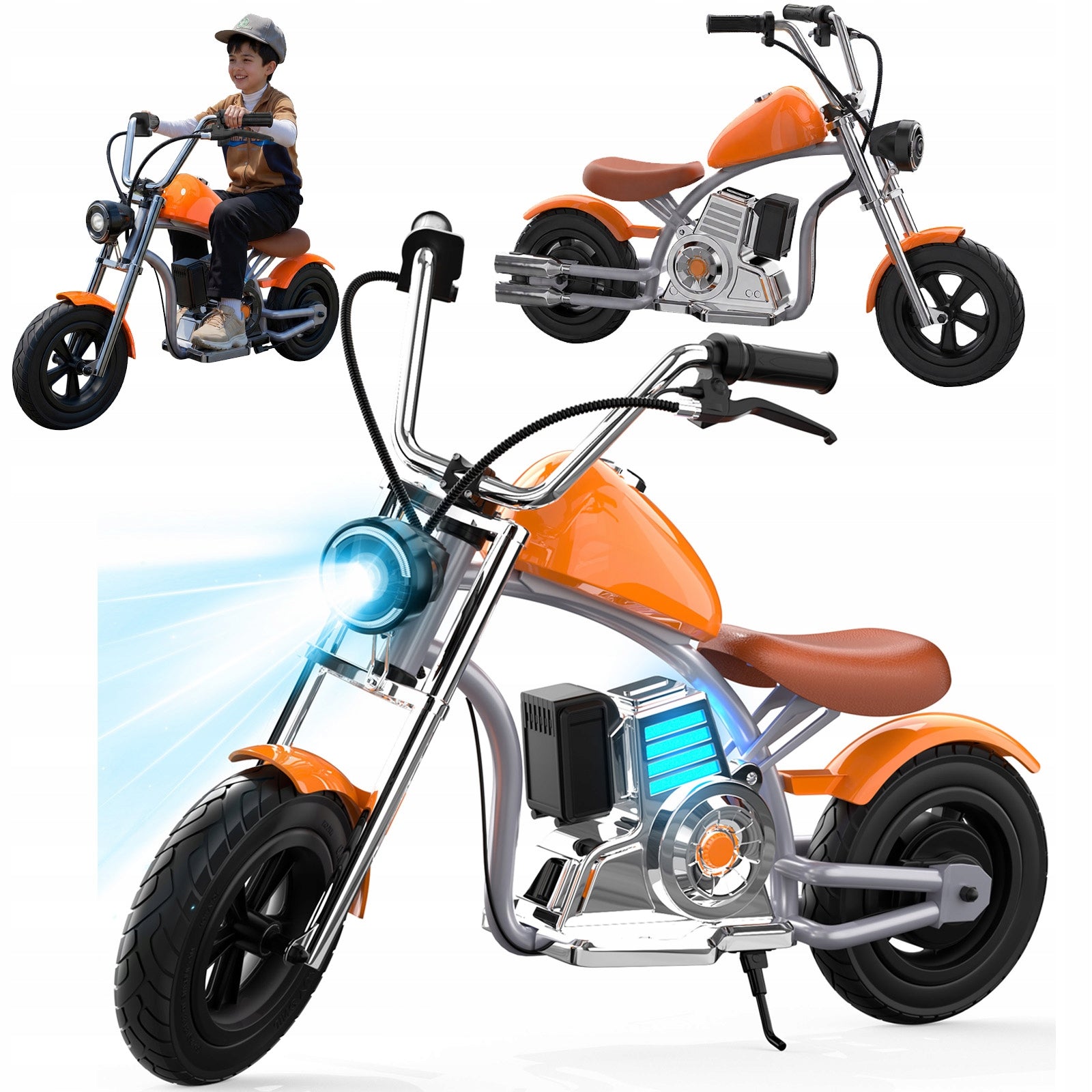 Kids' Electric Mini Motorcycle 320W 12" LED 15 km/h with Battery