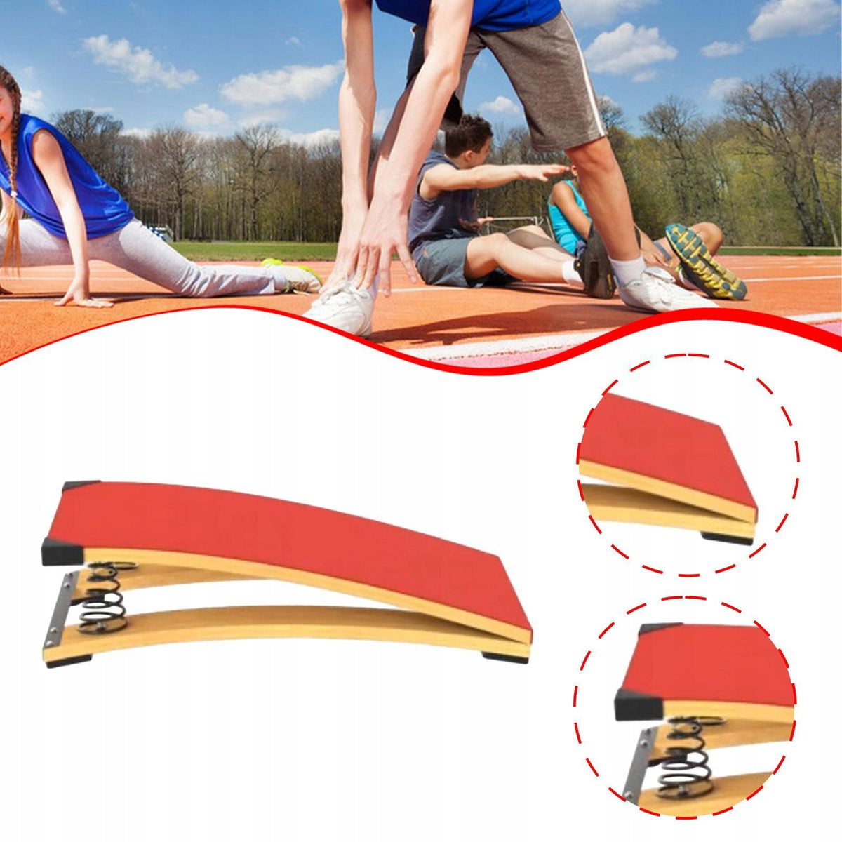 Kids Gymnastics Springboard Curved Spring Board Wooden Preschool Playground