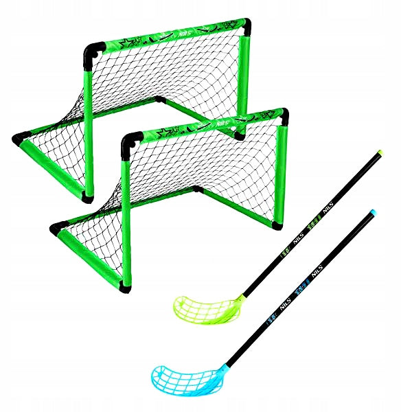Kids Hockey Set Hockey Grass 2x Goals 4x Sticks Ball Home Garden Brand Nils Extreme