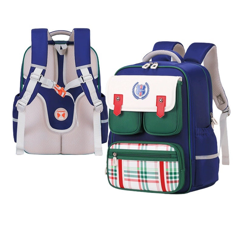 Kids School Backpack Blue Large Capacity Water Resistance