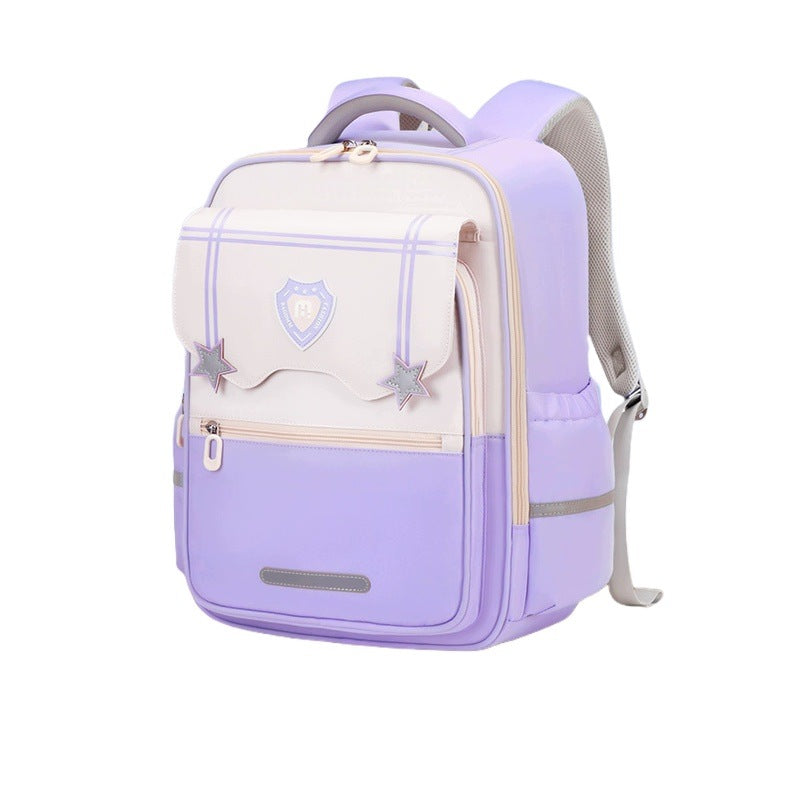 Kids School Backpack Purple Large Lightweight Spacious For Boys And
