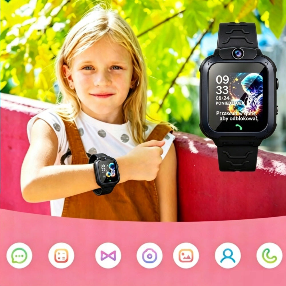Kids Smart Watch Location Tracking Two-Way Calling Black Brand no brand