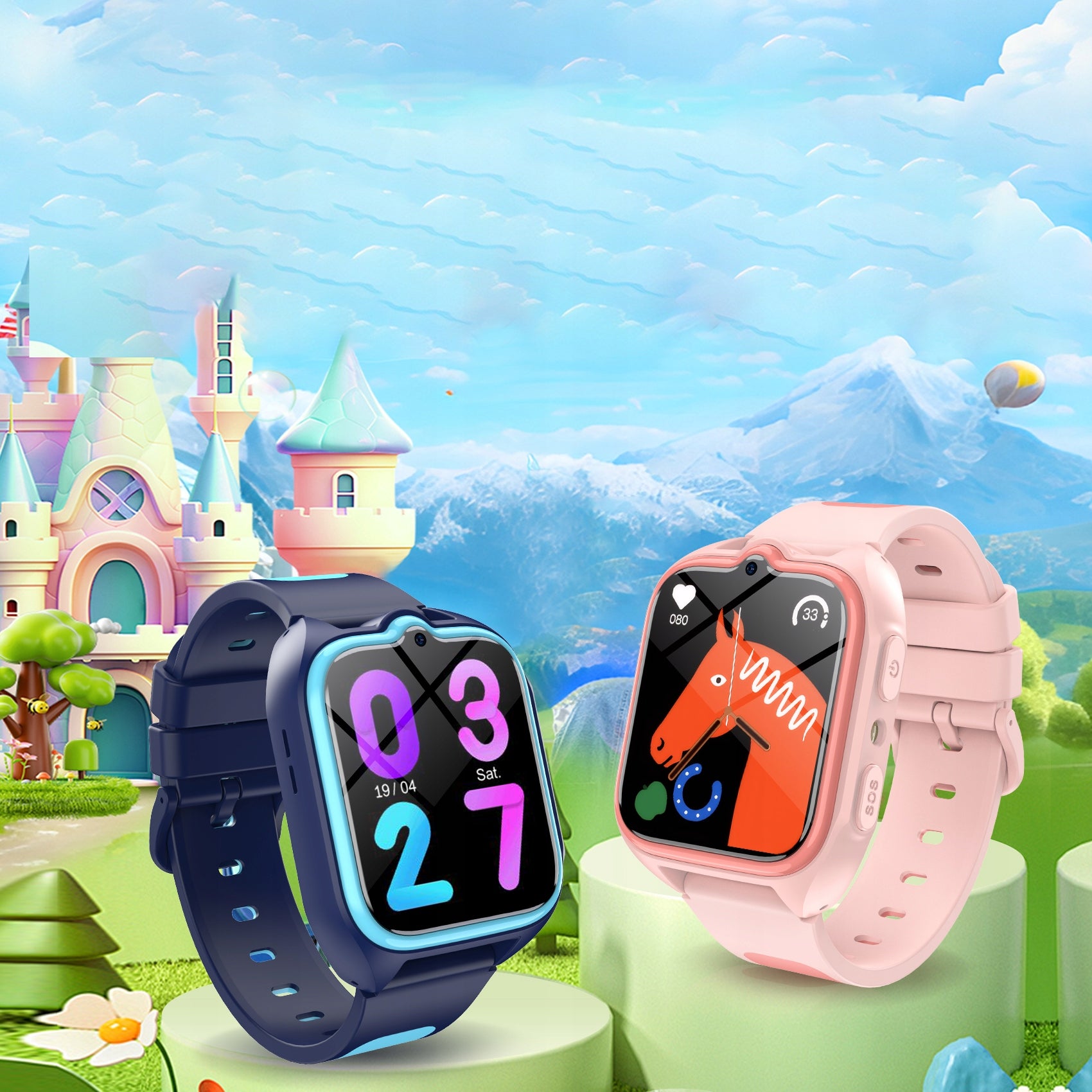 Kids Smartwatch 4G GPS, SOS Call, Safety Zones, 1.75" HD Screen, IP67 Packaging status original