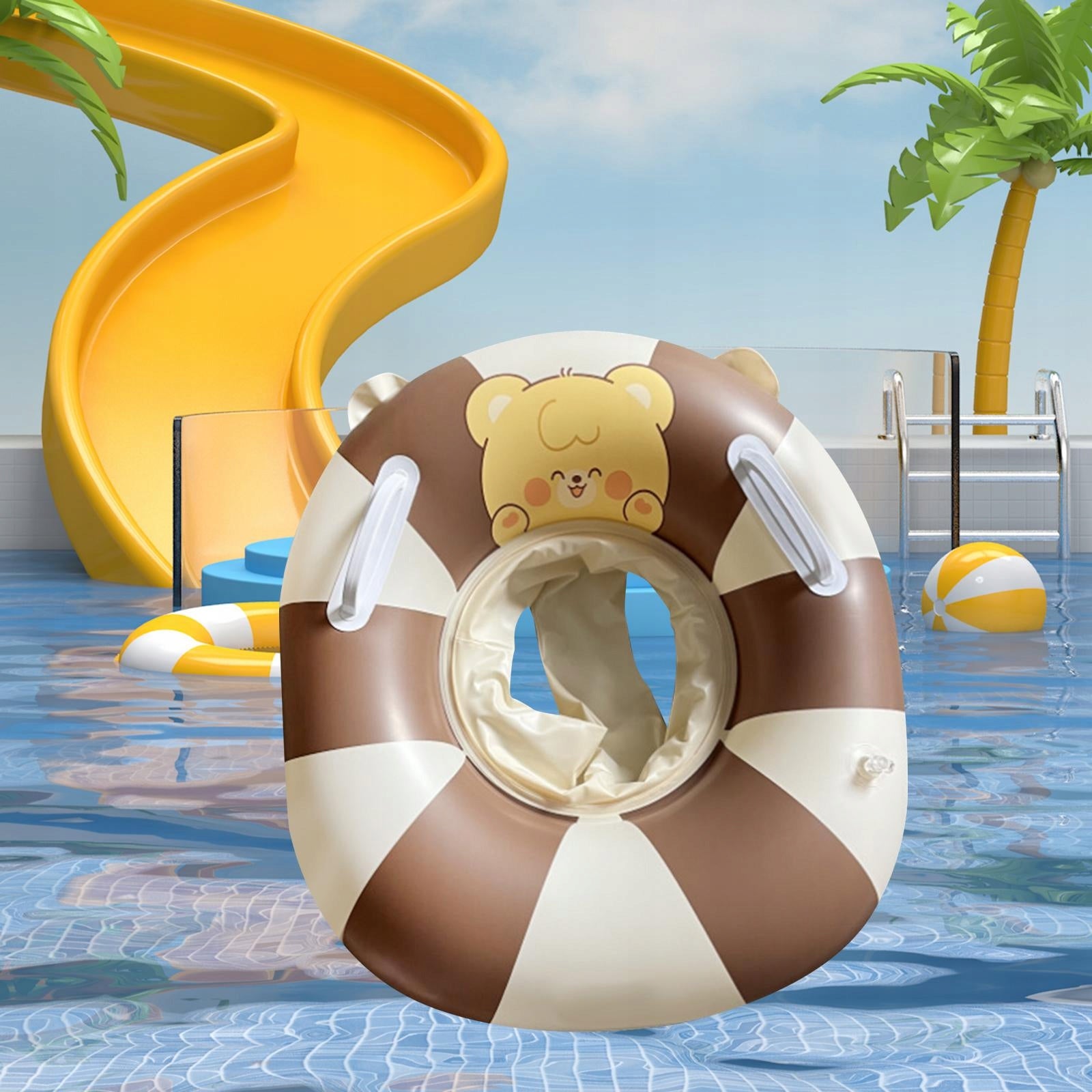 Kids Swimming Rings Summer Swimming Circle Float Cute Infant Brown Gender not applicable