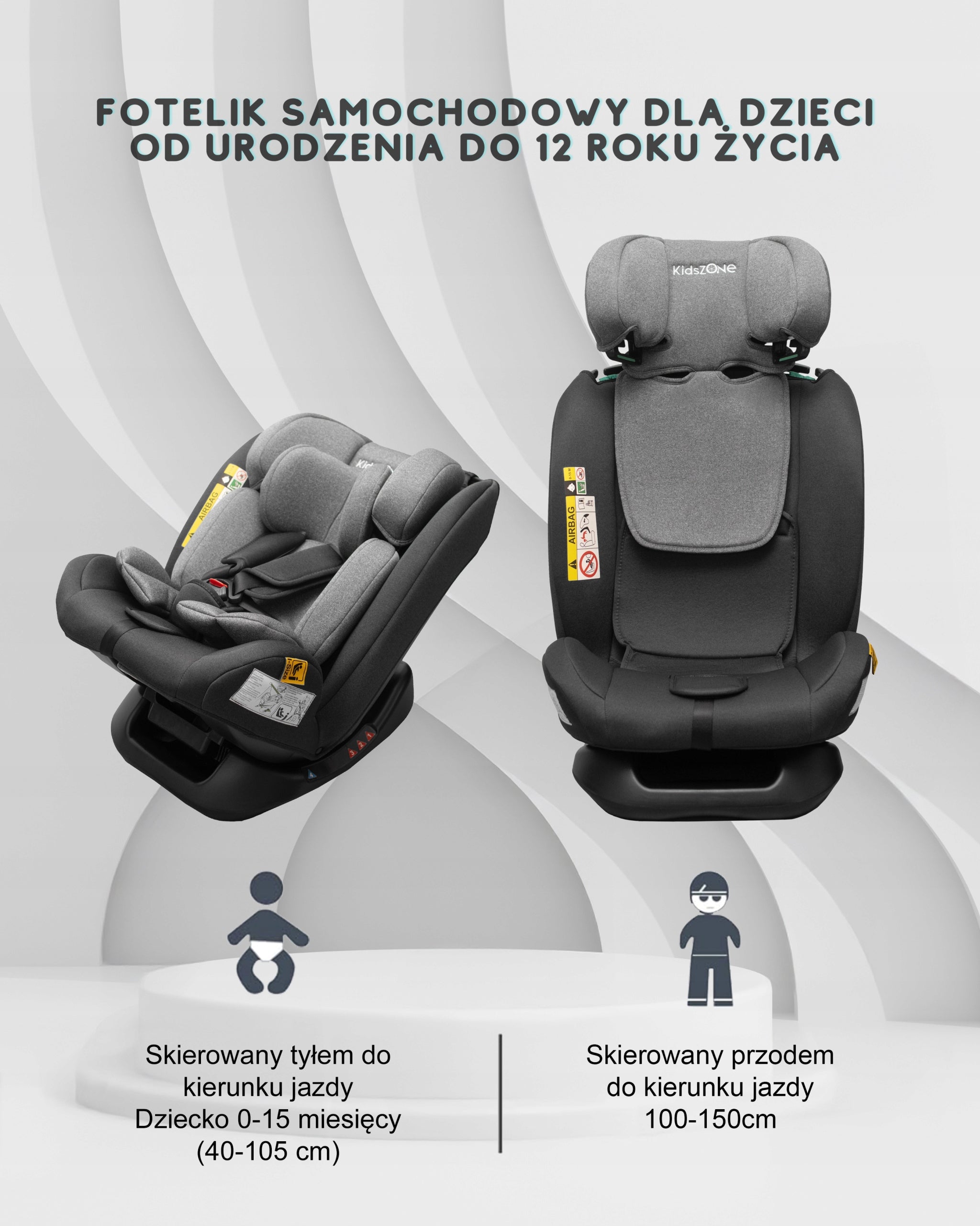 Kids Zone i-Size car seat 40-150 cm 0-36 kg without isofix Brand Kids Zone