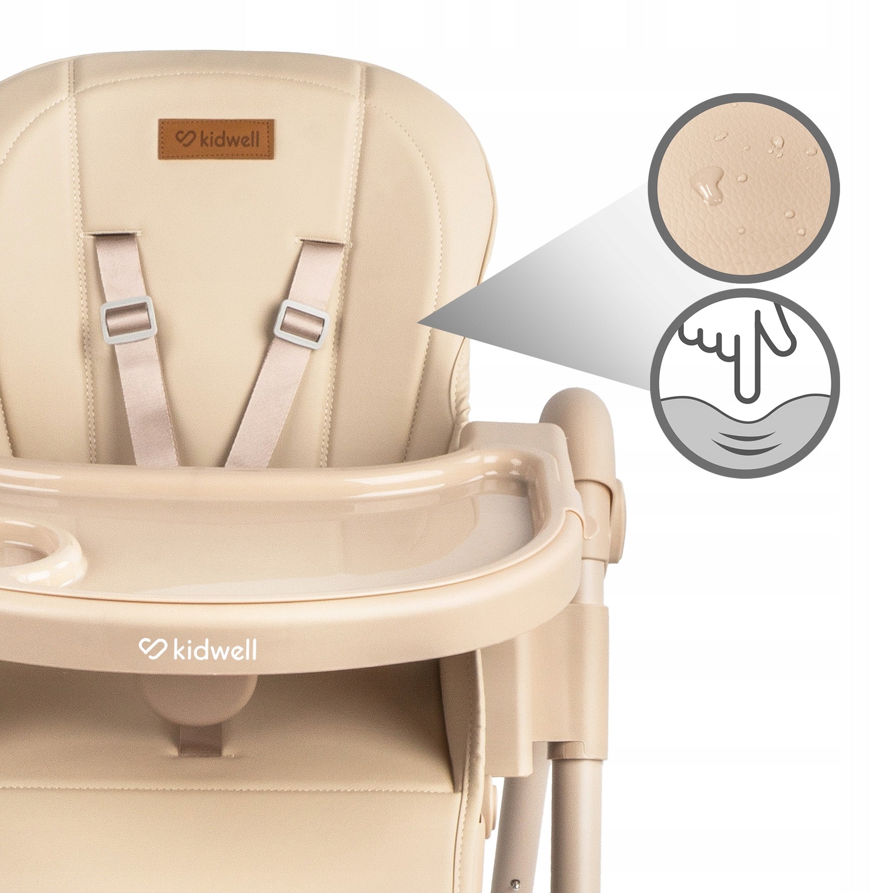Kidwell FORTO folding high chair beige adjustable up to 15kg Brand Kidwell