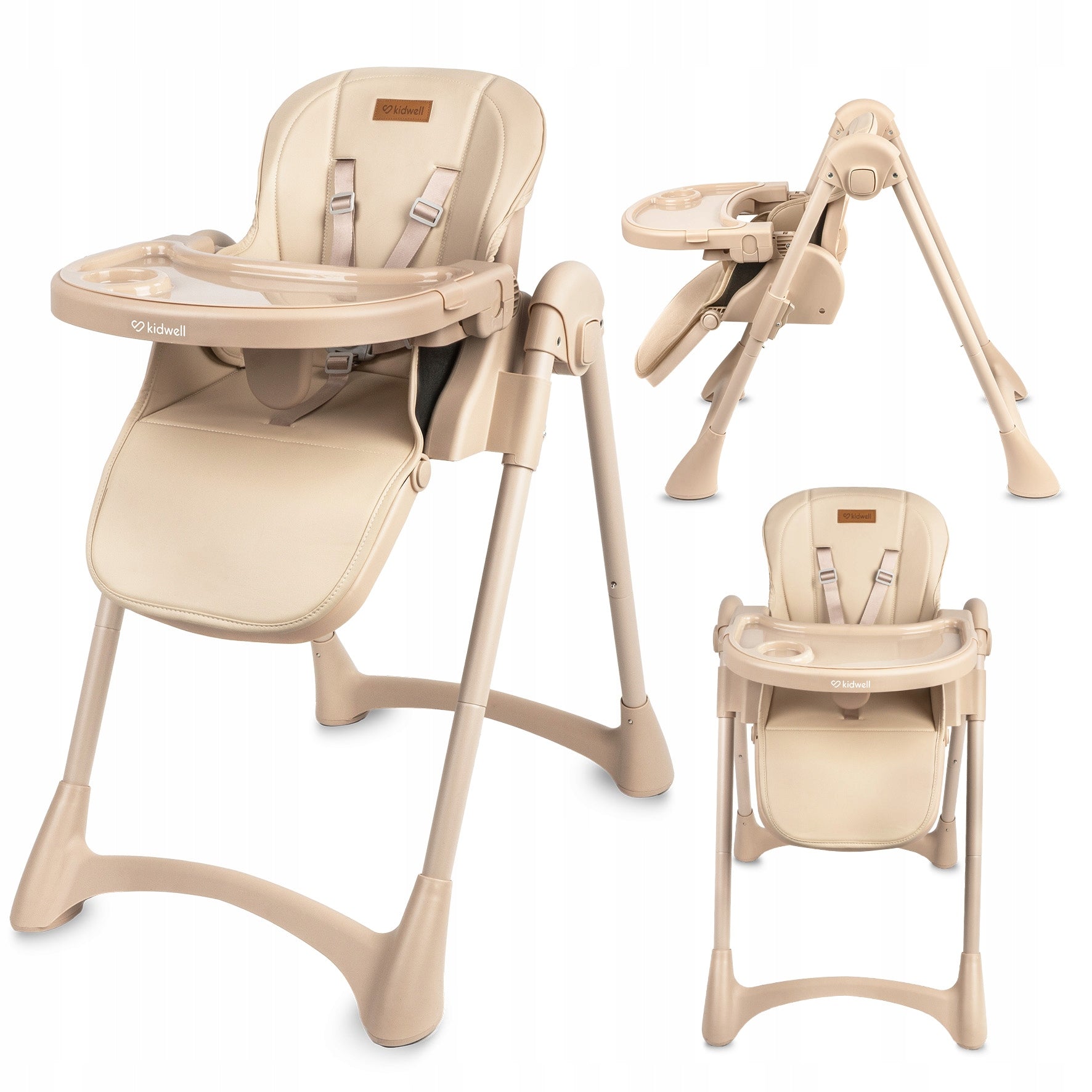 Kidwell FORTO folding high chair beige adjustable up to 15kg
