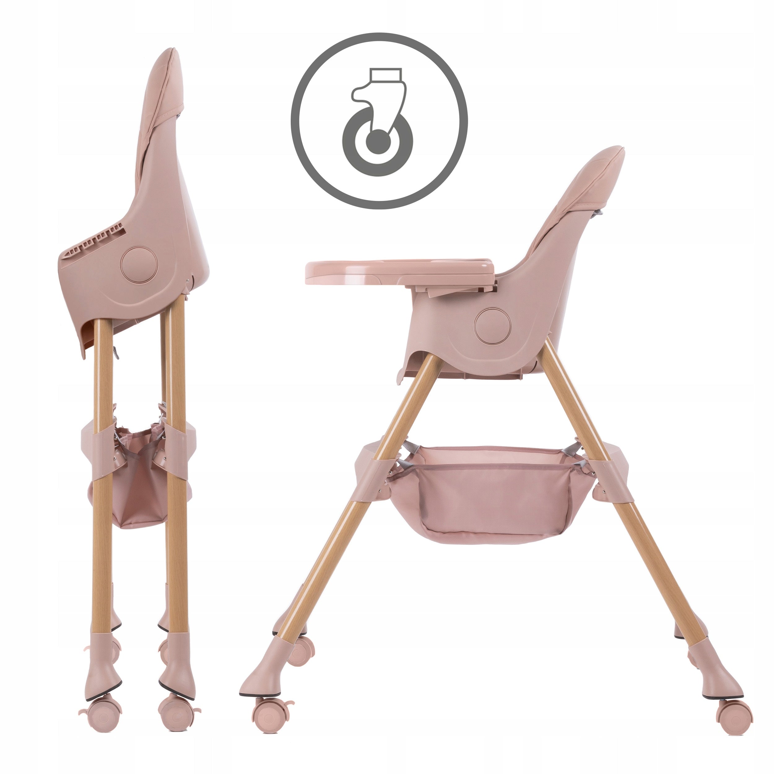 Kidwell KARIMI Highchair 2in1 Pink Color pink
