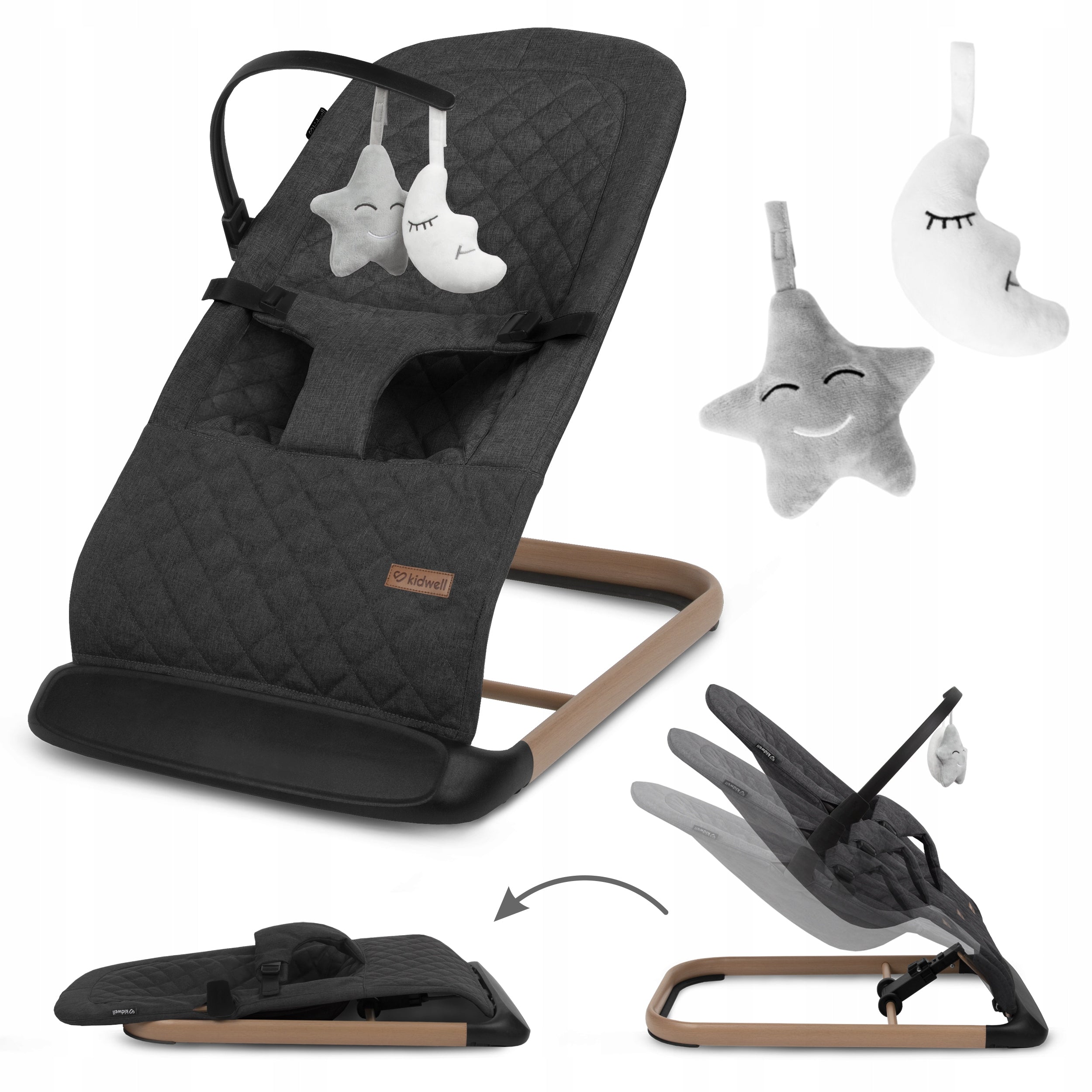 Kidwell LARO rocker lounger Black wood