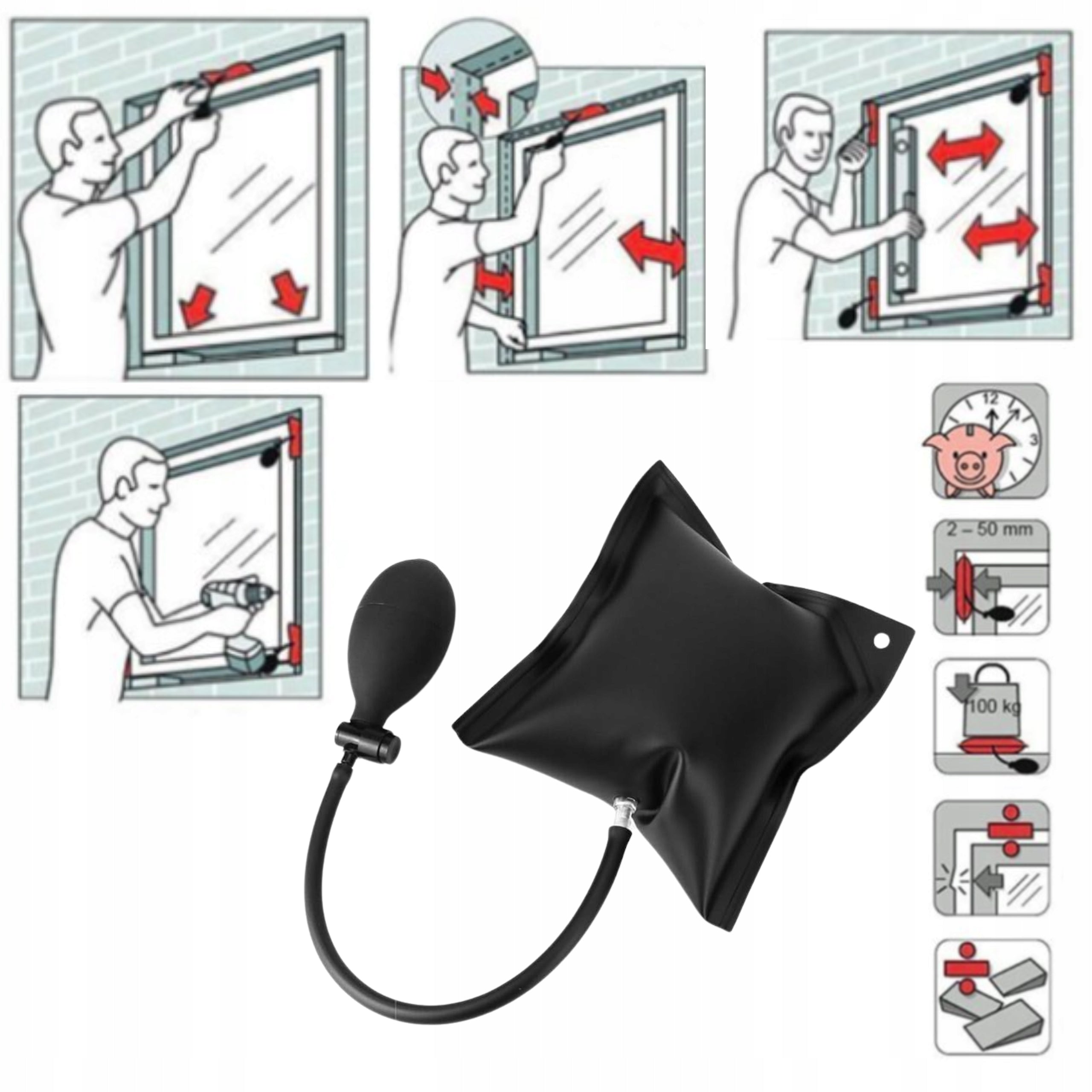Kin Mounting Cushion for Emergency Car Opening Door Window Installation x1 Minimum lifting height 1 mm