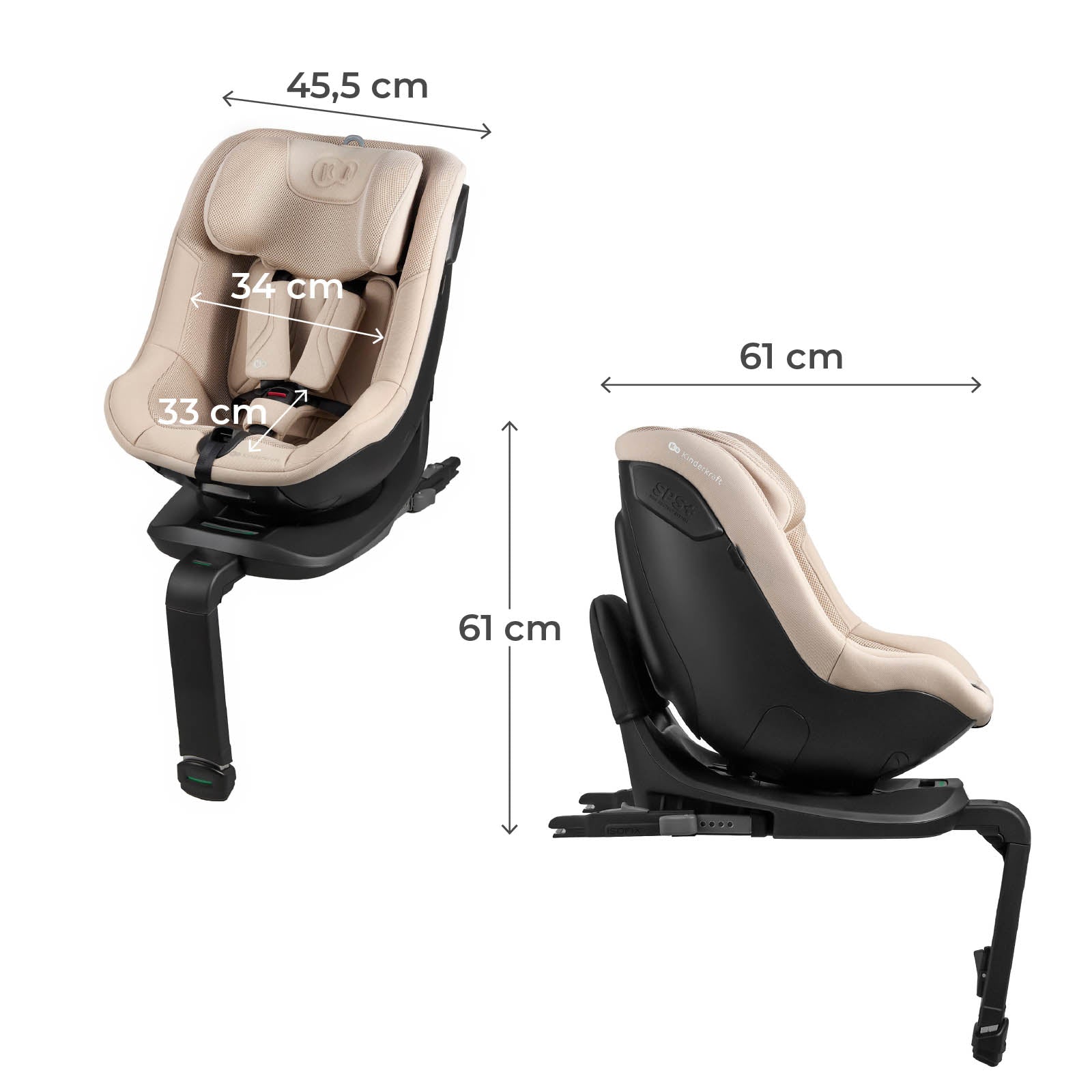 Kindekraft I-Guard PRO I-Size 2025 Beige Car Seat Brand Kinderkraft