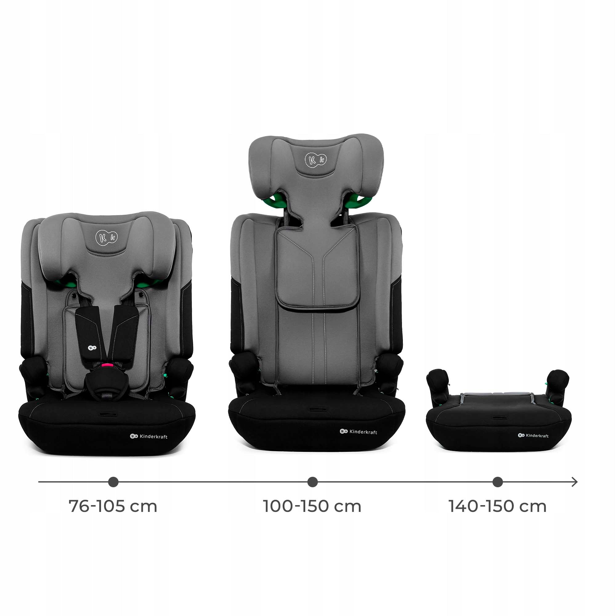 Kinderkraft Car seat 76-150 cm 9-36 kg I-COMFY i-Size Grey Manufacturer code KCICOM00DGR0000