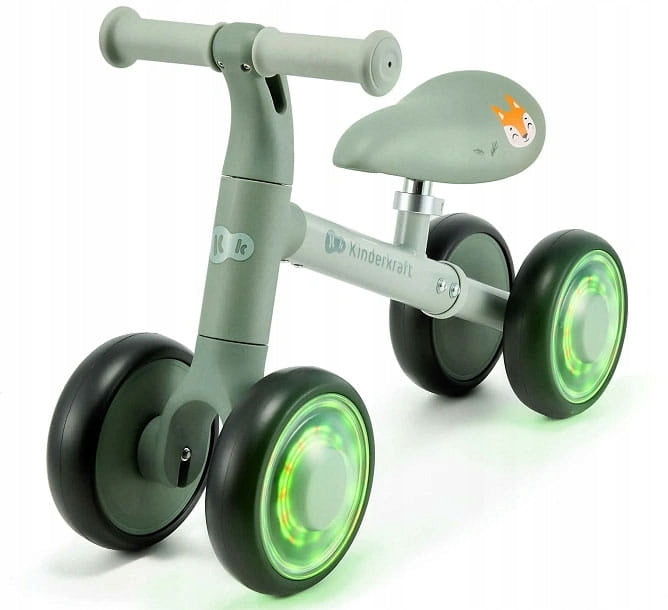 Kinderkraft Cutie Flash - balance bike, LED rider, green